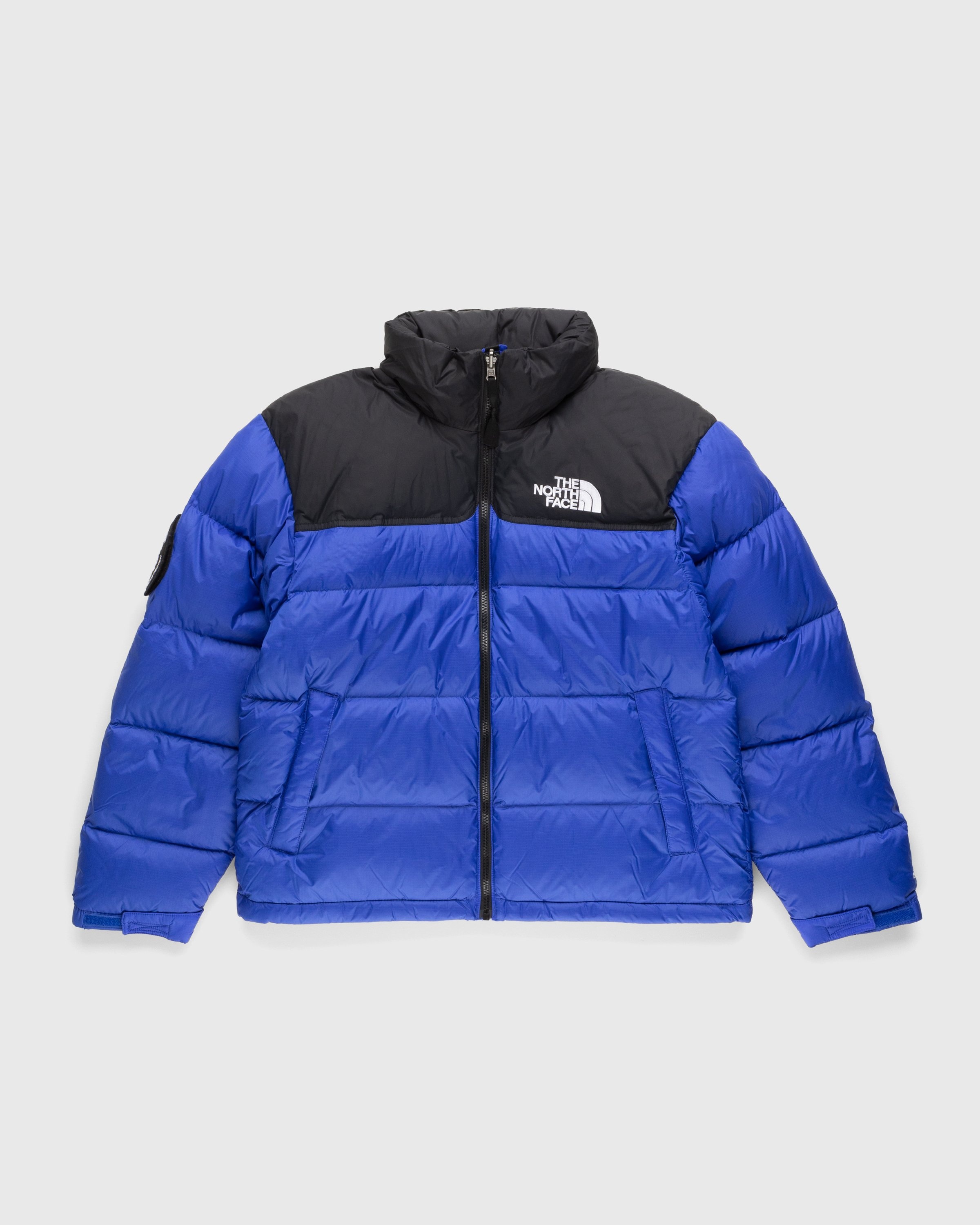 Navy blue north store face puffer jacket
