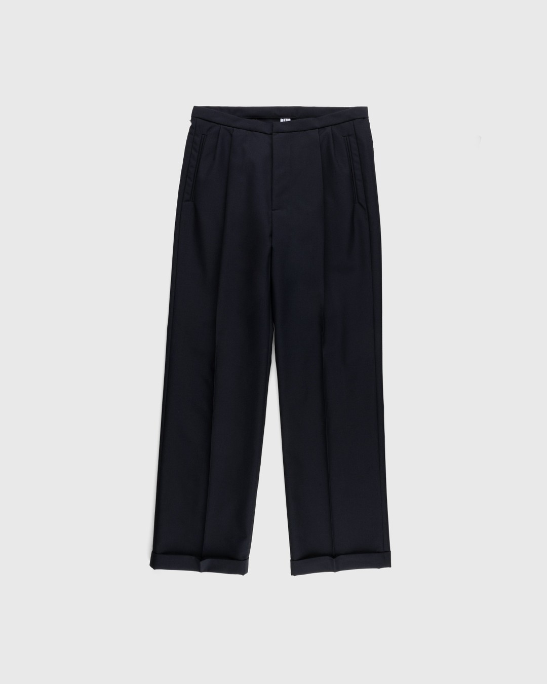 Winnie New York – Pleated Wool Trousers Navy - Pants - Blue - Image 1