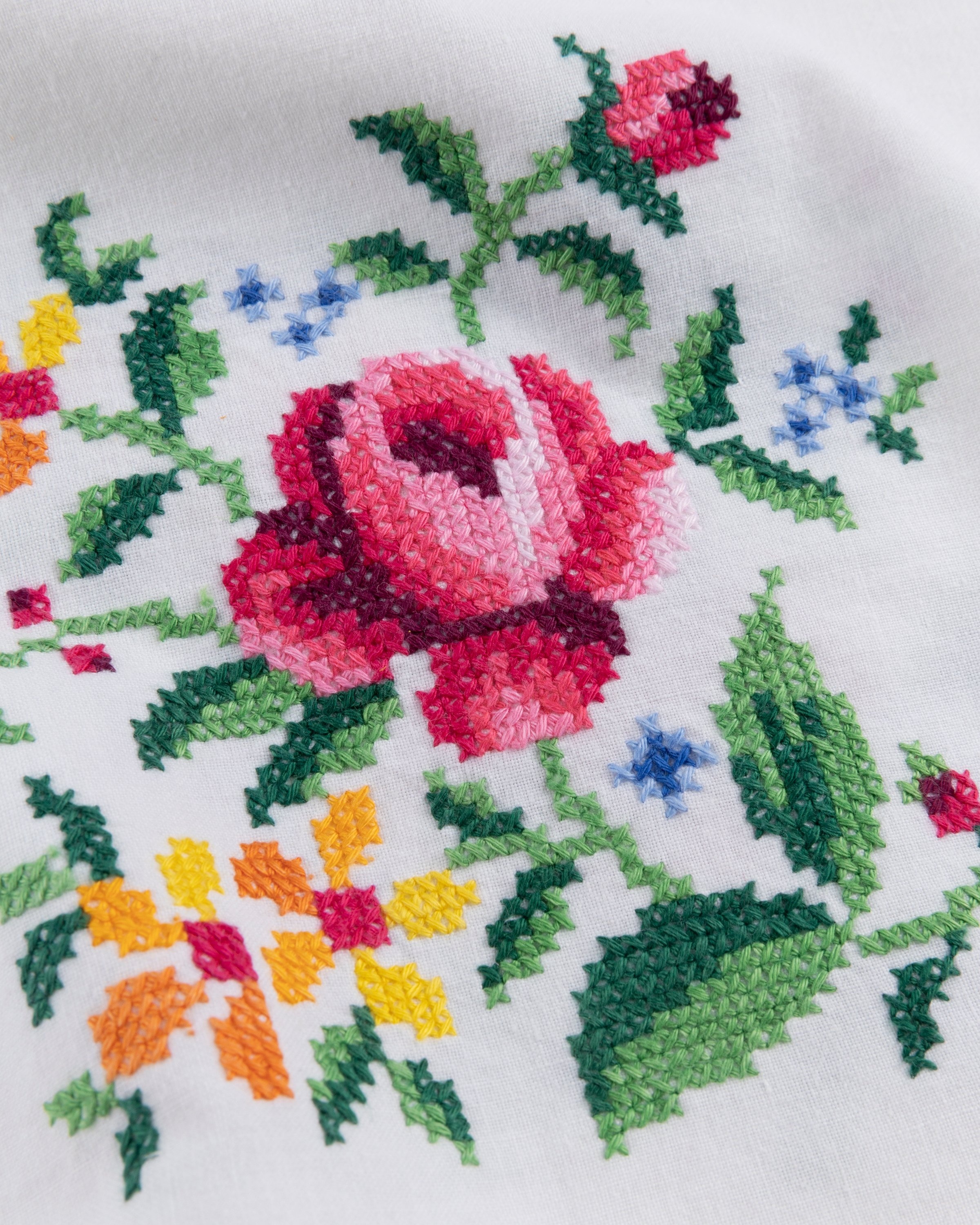 Diomene by Damir Doma – Embroidered Vacation Shirt White/Green - Shirts - White - Image 5
