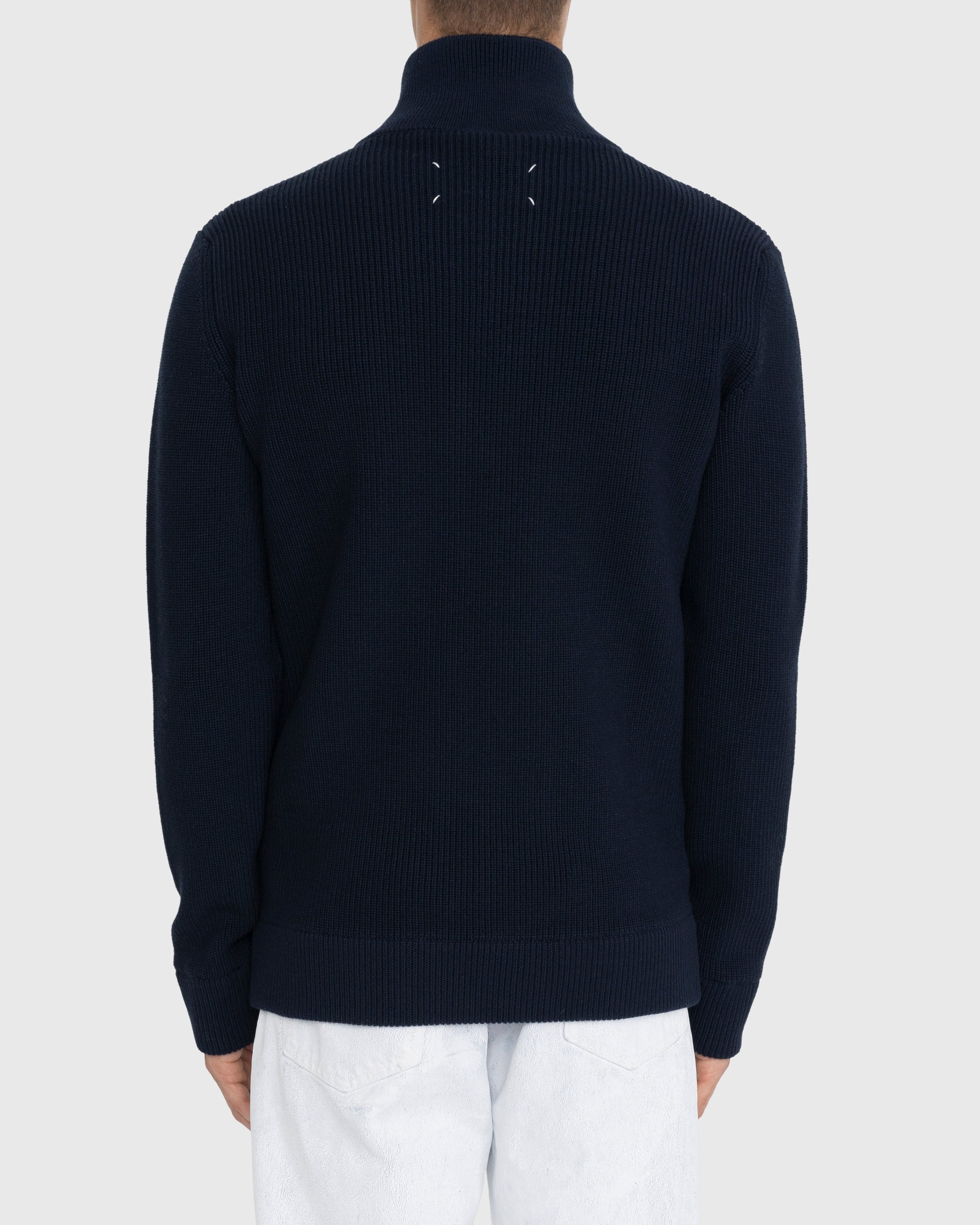 Maison Margiela – Zip Cardigan Navy - Knitwear - Blue - Image 3