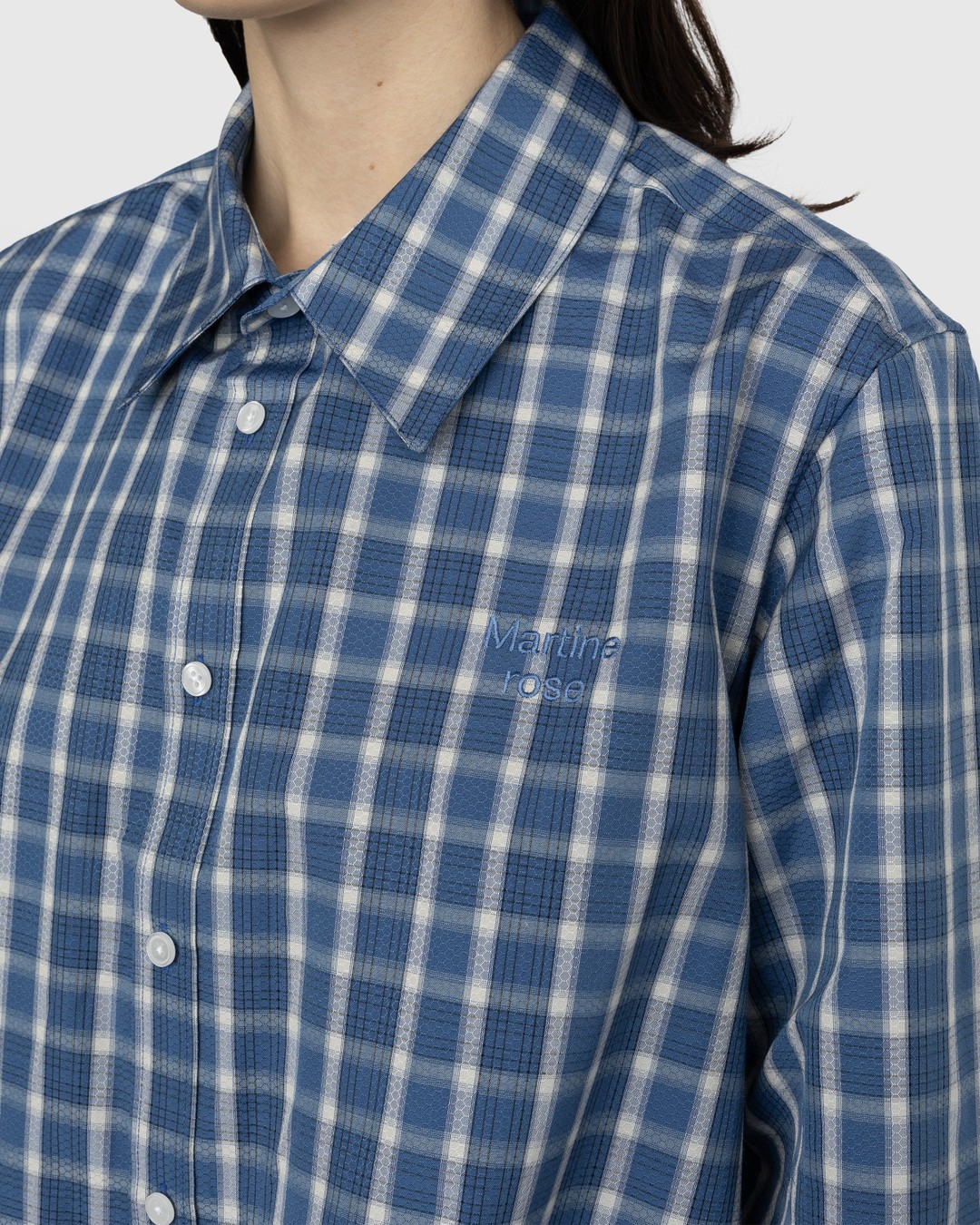 Martine Rose – Classic Check Button-Down Shirt Blue - Shirts - Blue - Image 6