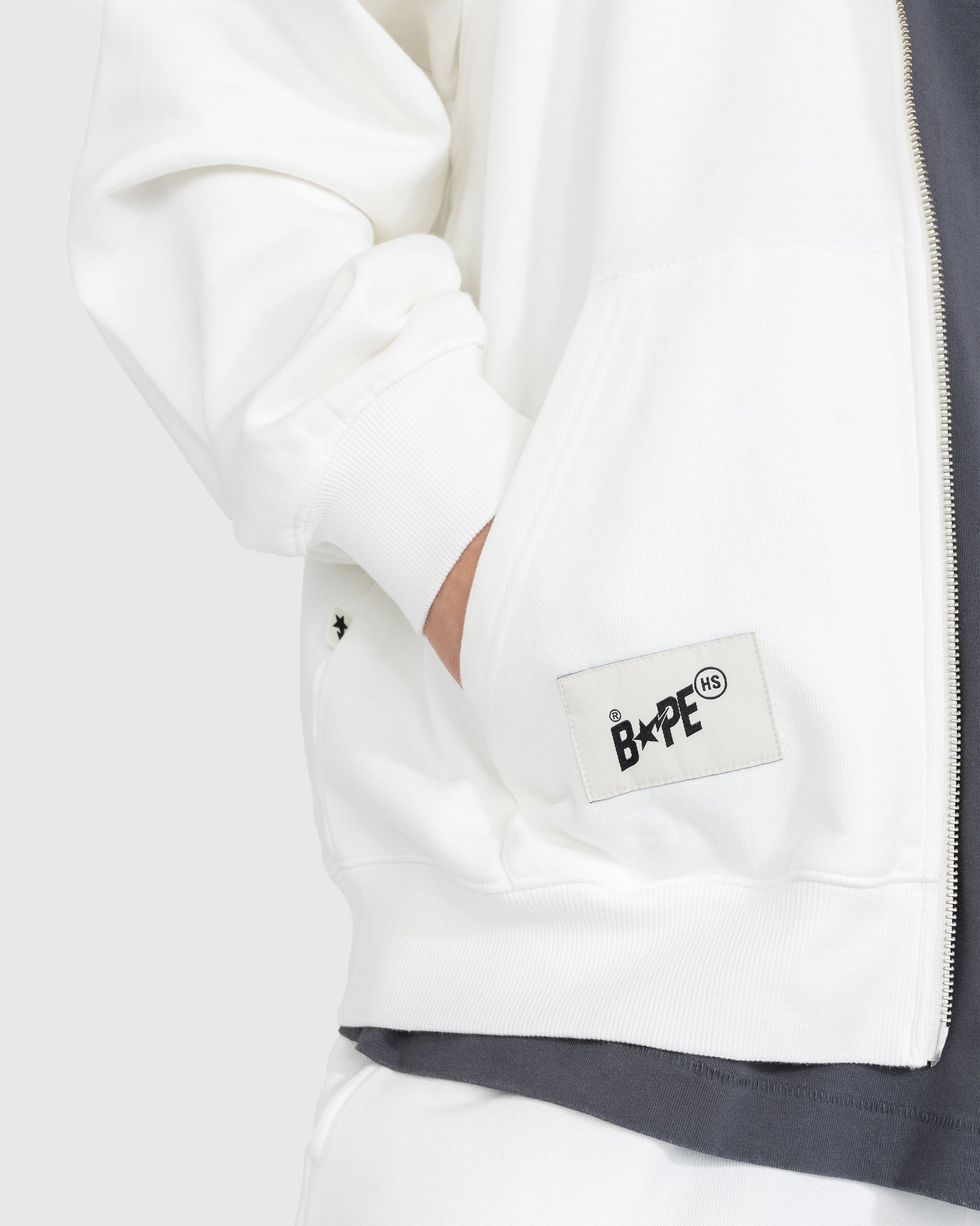 BAPE x Highsnobiety – Heavy Washed Zip Hoodie Ivory - Sweats - Beige - Image 4