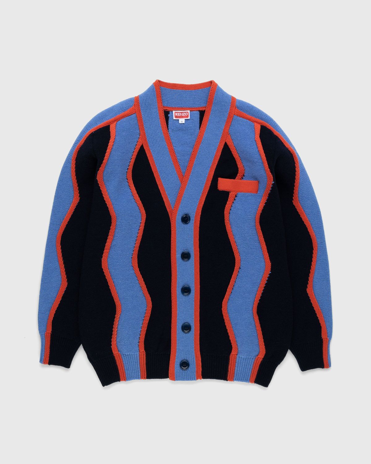 Kenzo – Wavy Stripe Cardigan - Knitwear - Blue - Image 1