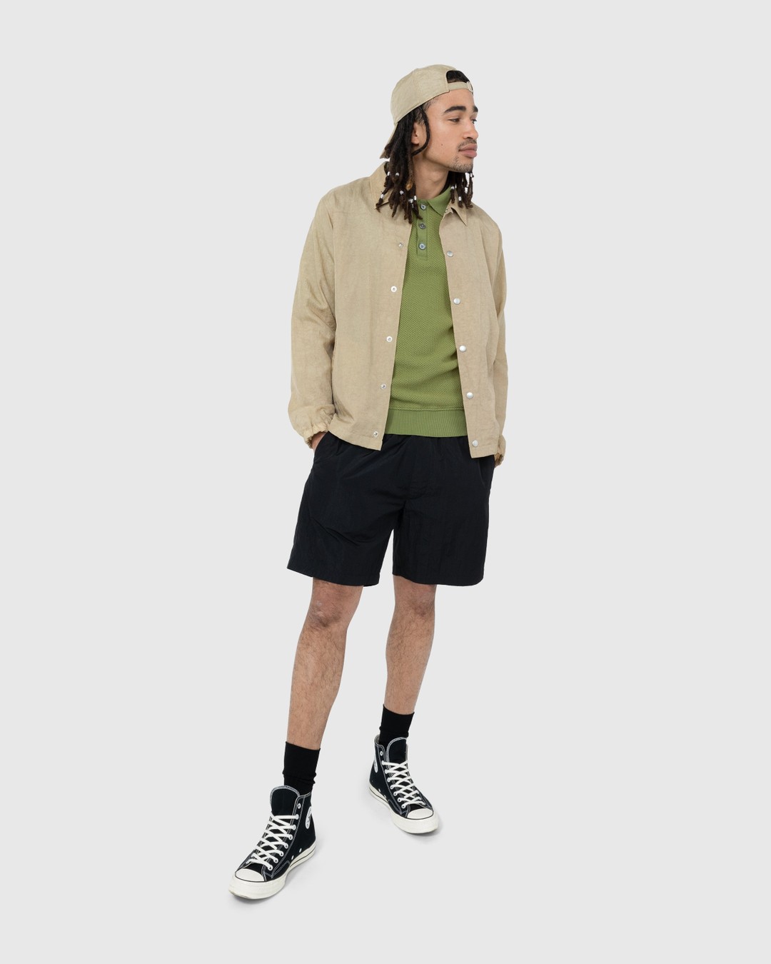Highsnobiety – Stonewashed Nylon Coach Jacket Gold - Outerwear - Yellow - Image 8