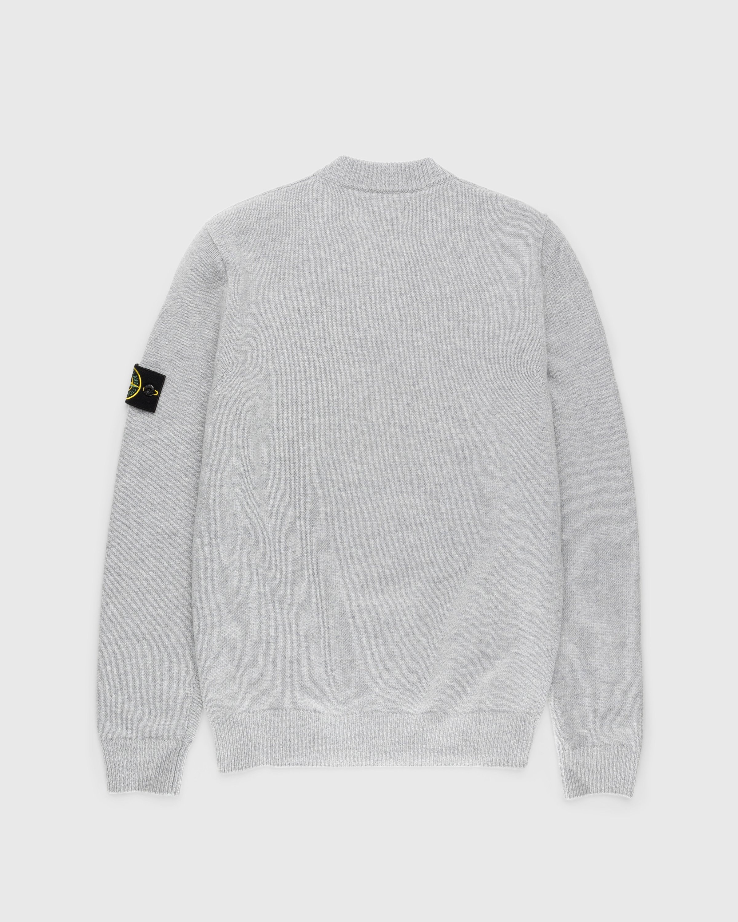 Stone Island – Wool V-Neck Sweater Pearl Grey - V-Necks Knitwear - Grey - Image 2