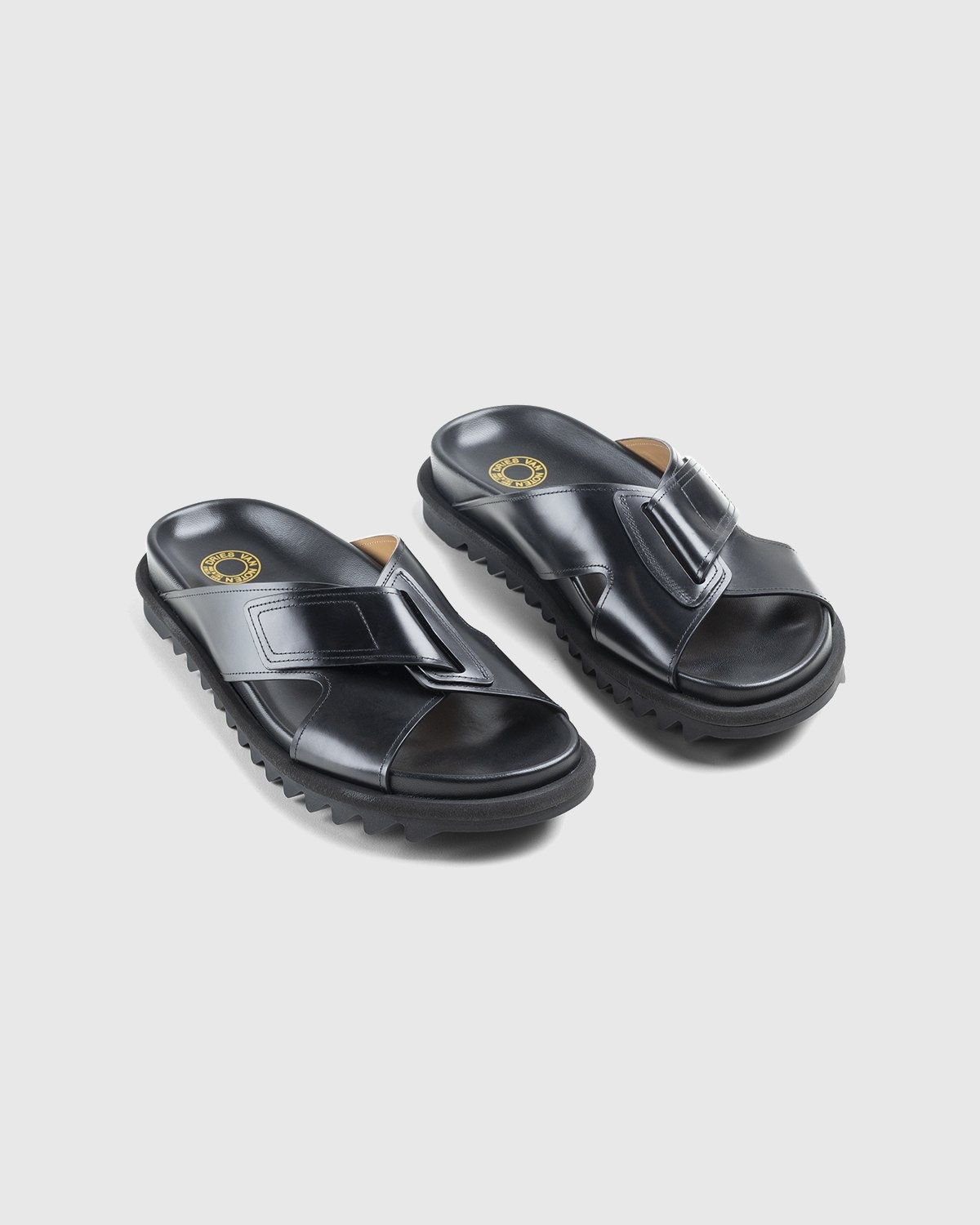 Dries van Noten – Leather Criss-Cross Sandals Black - Sandals - Black - Image 3