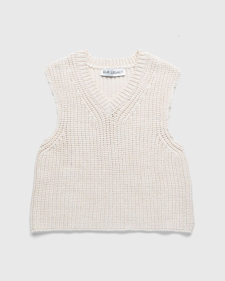 Intact Vest Raw White Chunky Cotton Rib