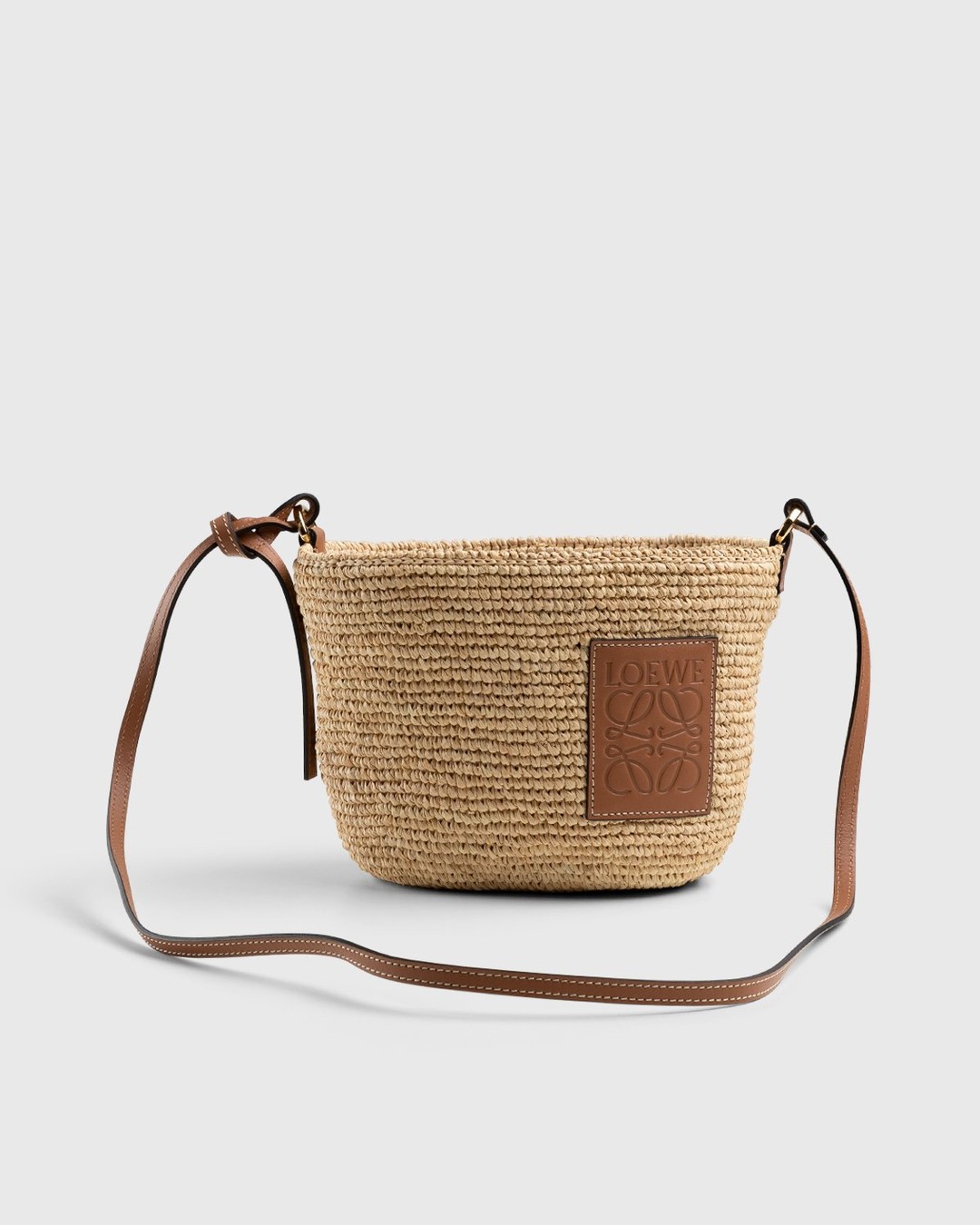 Loewe X Paula's Pochette Raffia And Leather Basket Bag In Natural/neon  Orange