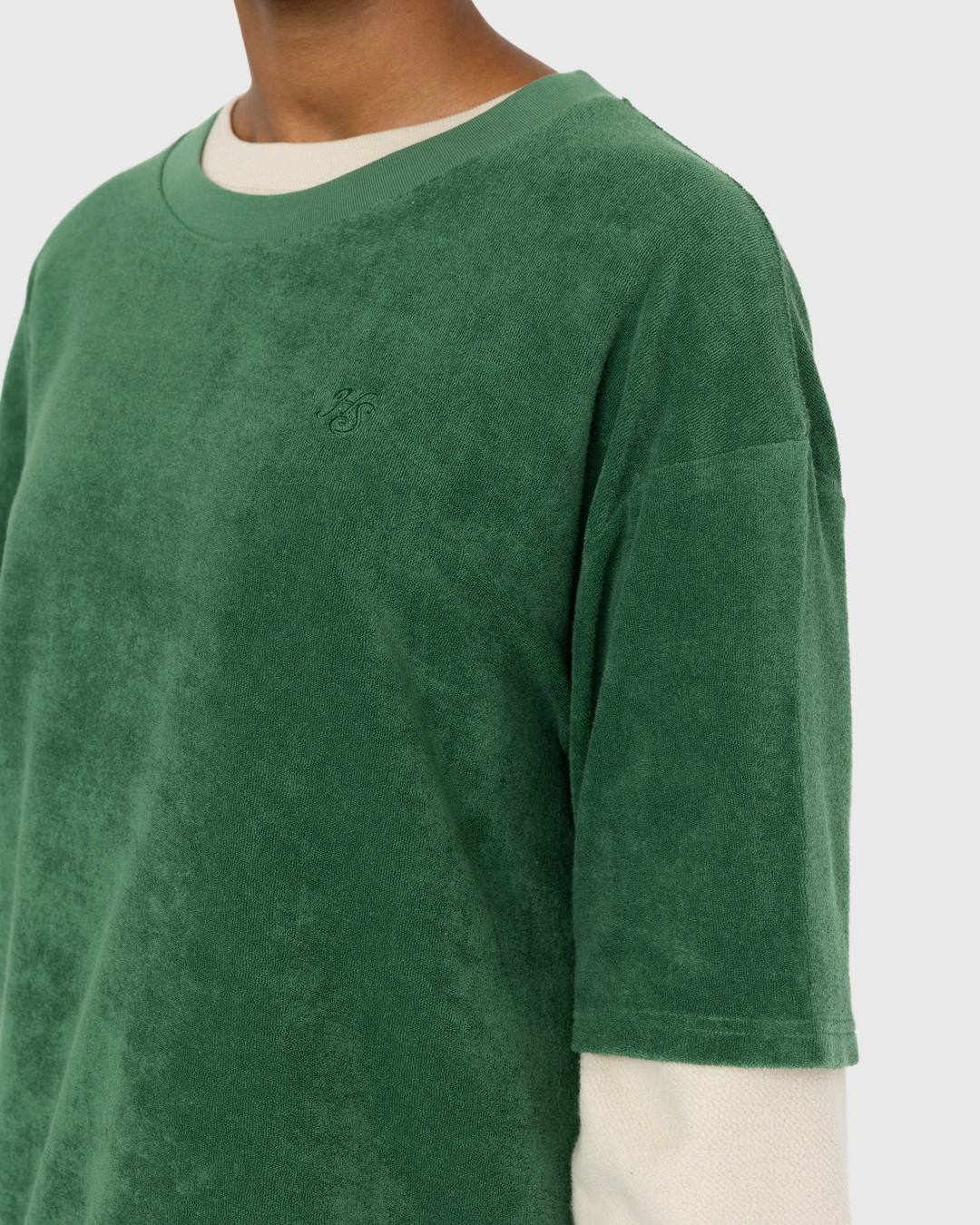 Highsnobiety – HS Logo Reverse Terry T-Shirt Green - Tops - Green - Image 6