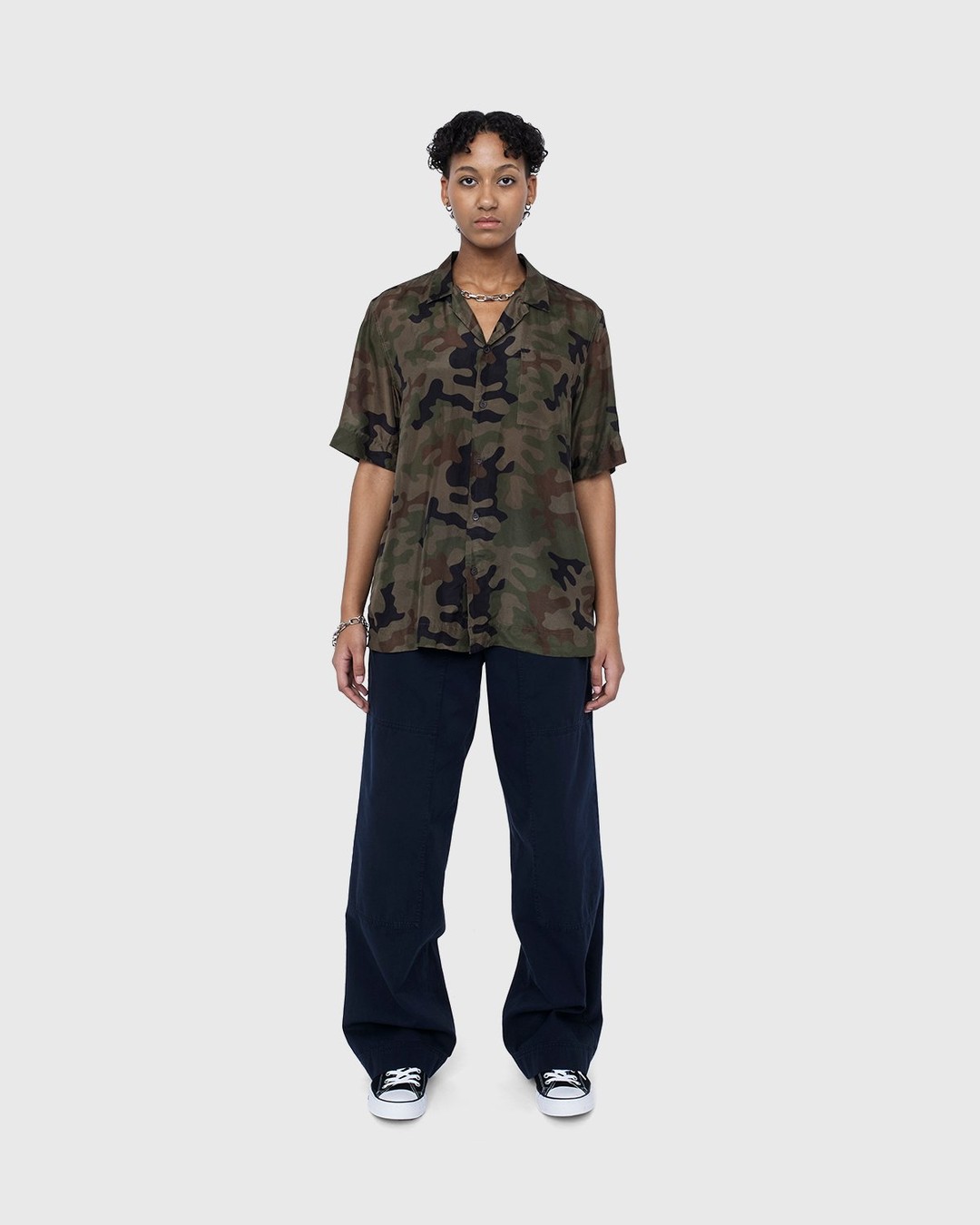 Dries van Noten – Carltone Silk Shirt Camouflage - Shortsleeve Shirts - Brown - Image 6