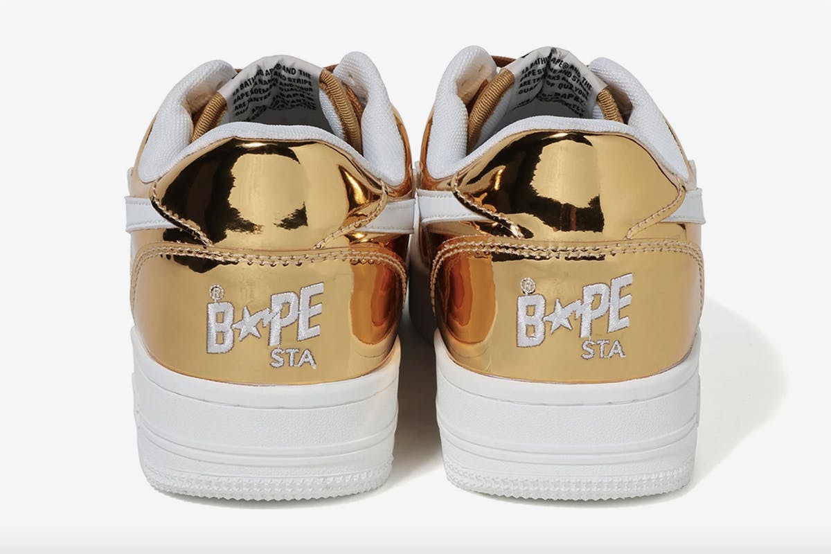 bape bapesta foil gold silver release date price A Bathing Ape