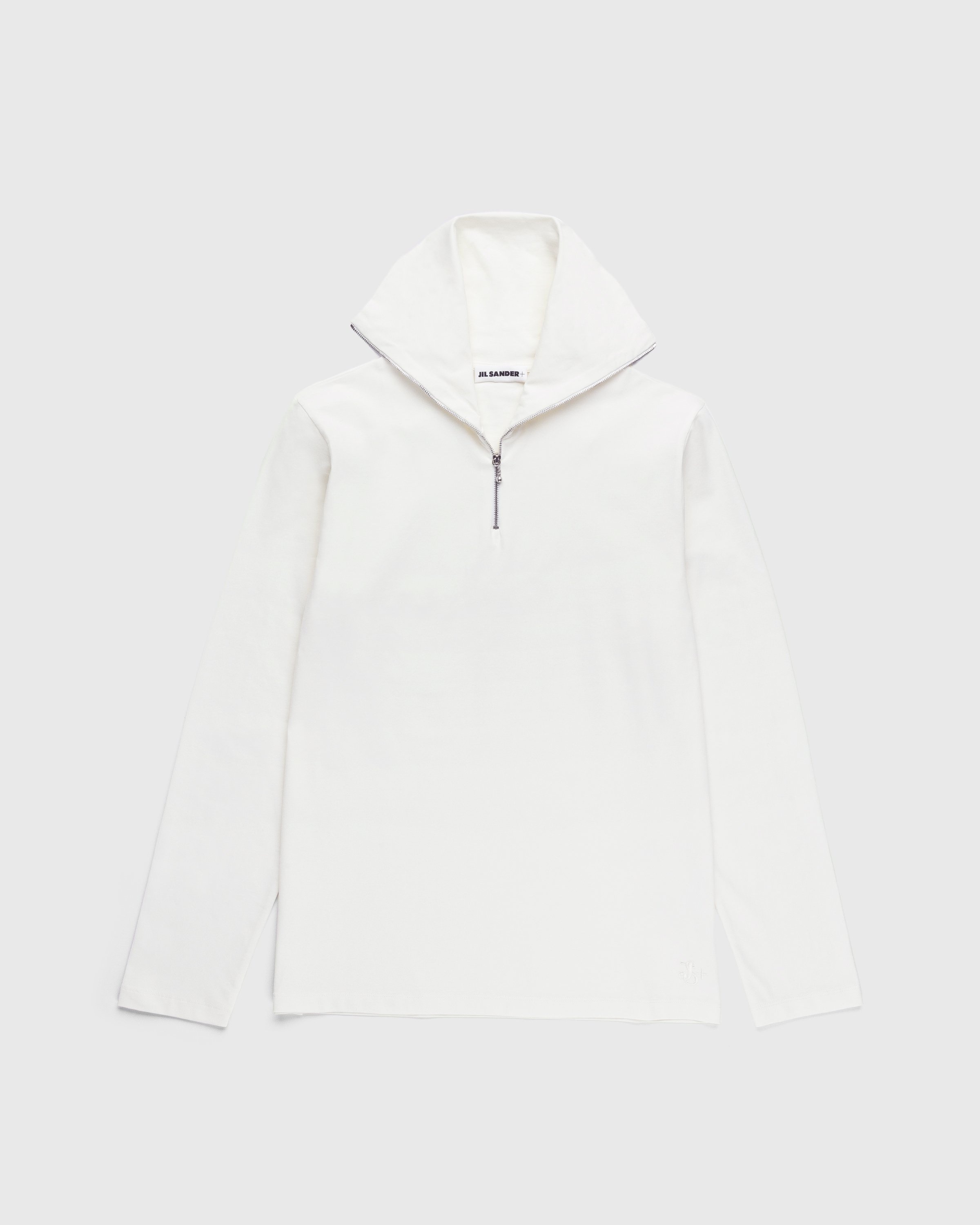 Jil Sander – Zip-Up Longsleeve Milk - Tops - Beige - Image 1