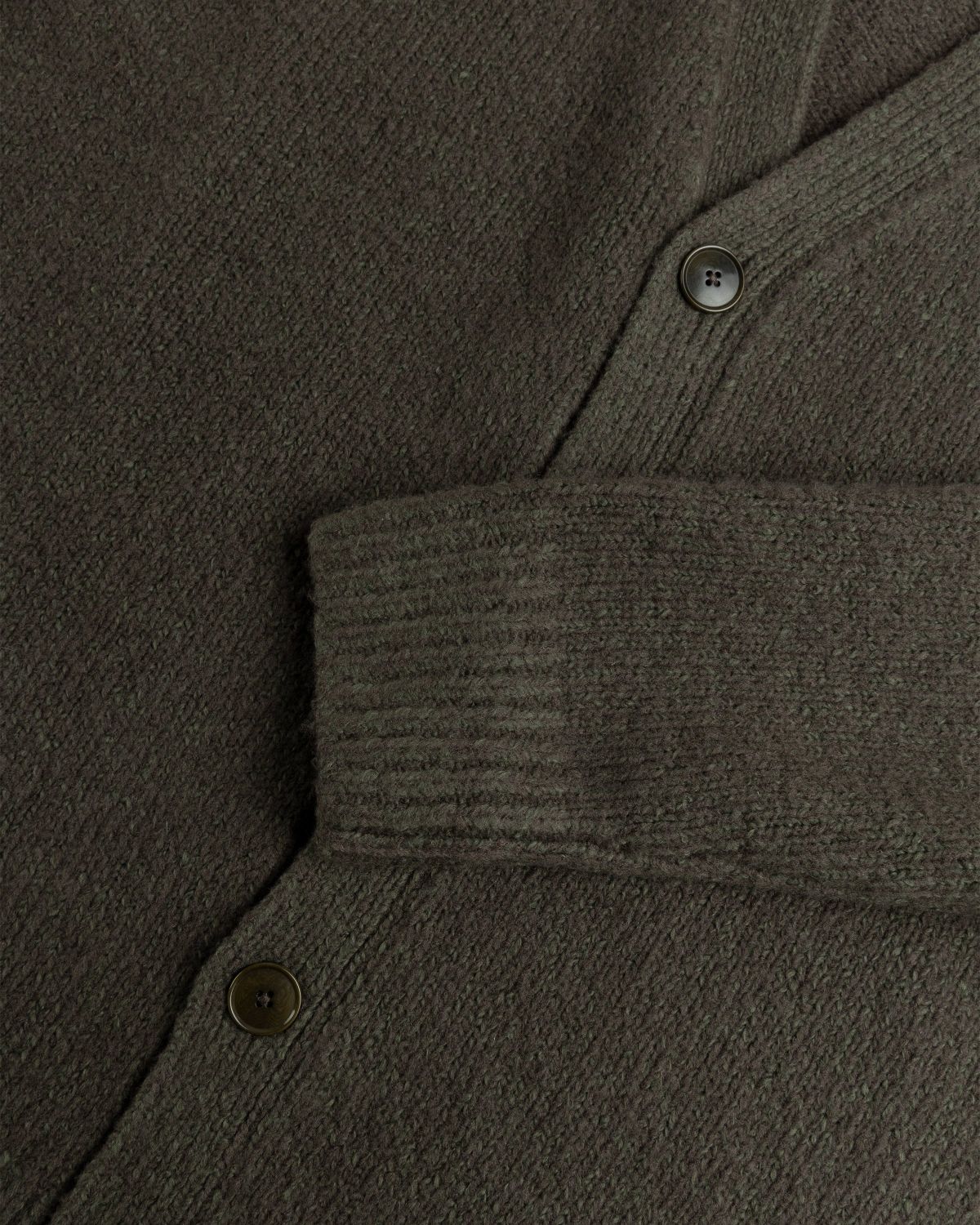 Acne Studios – Wool Blend V-Neck Cardigan Sweater Forest Green - Knitwear - Grey - Image 5