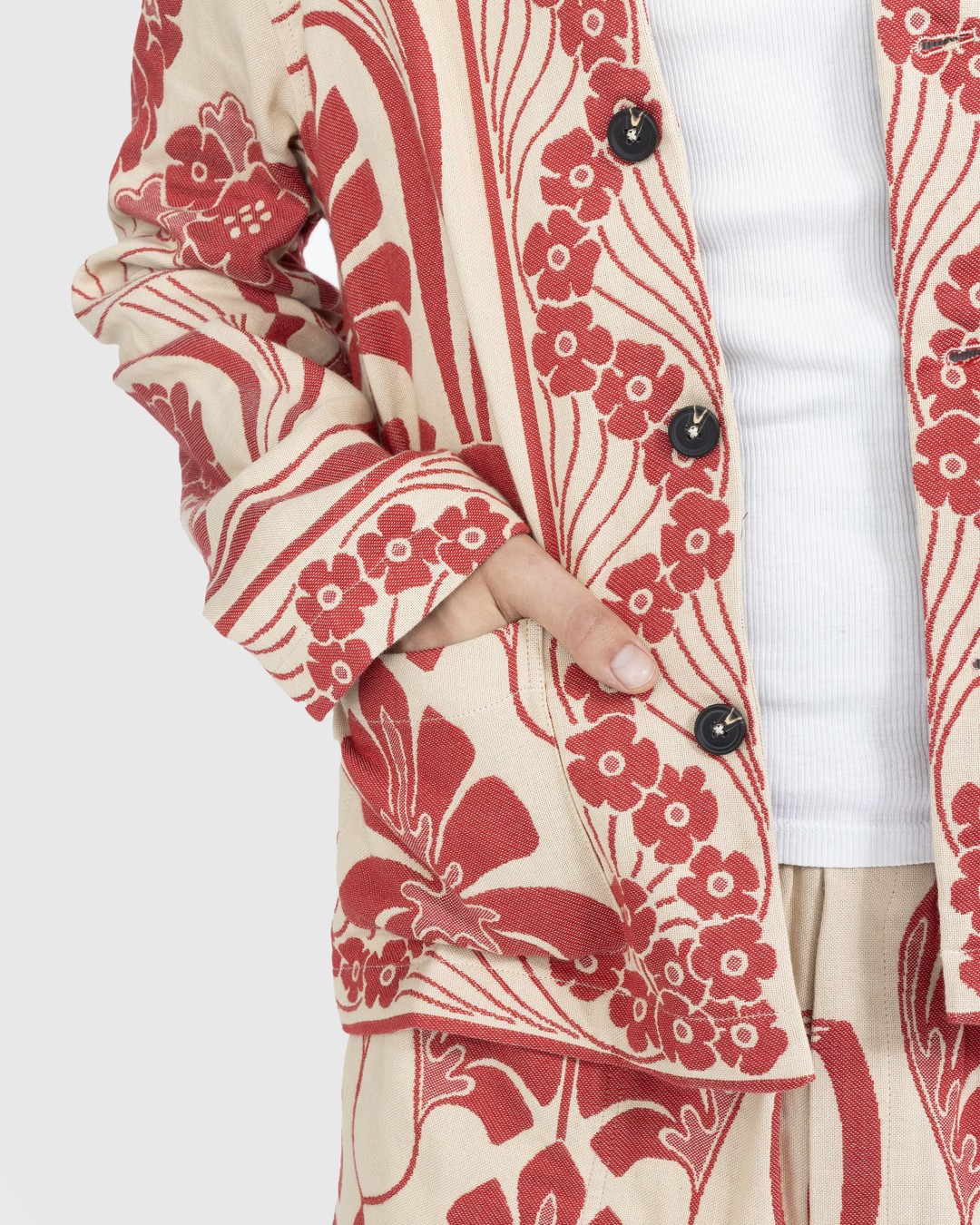 Bode – Nouveau Monstera Overshirt Red - Shirts - Red - Image 5