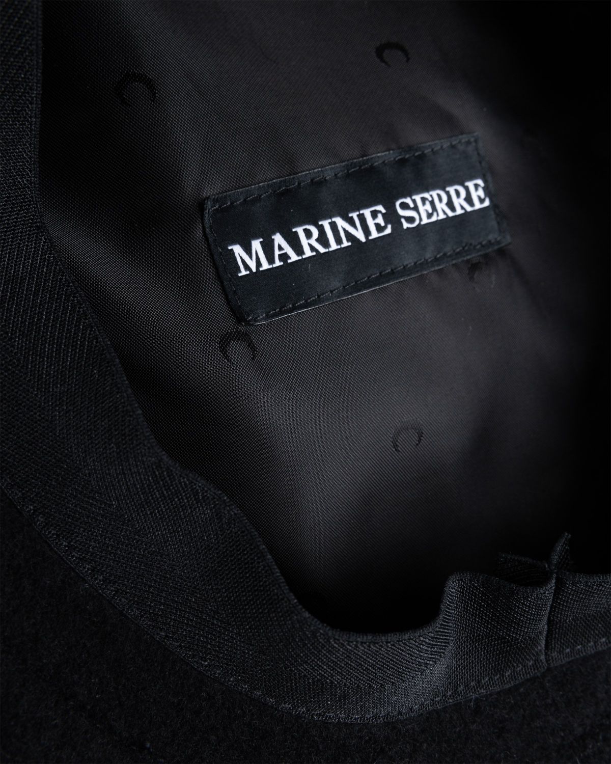 Marine Serre – Embroidered French Beret Black - Hats - Black - Image 4