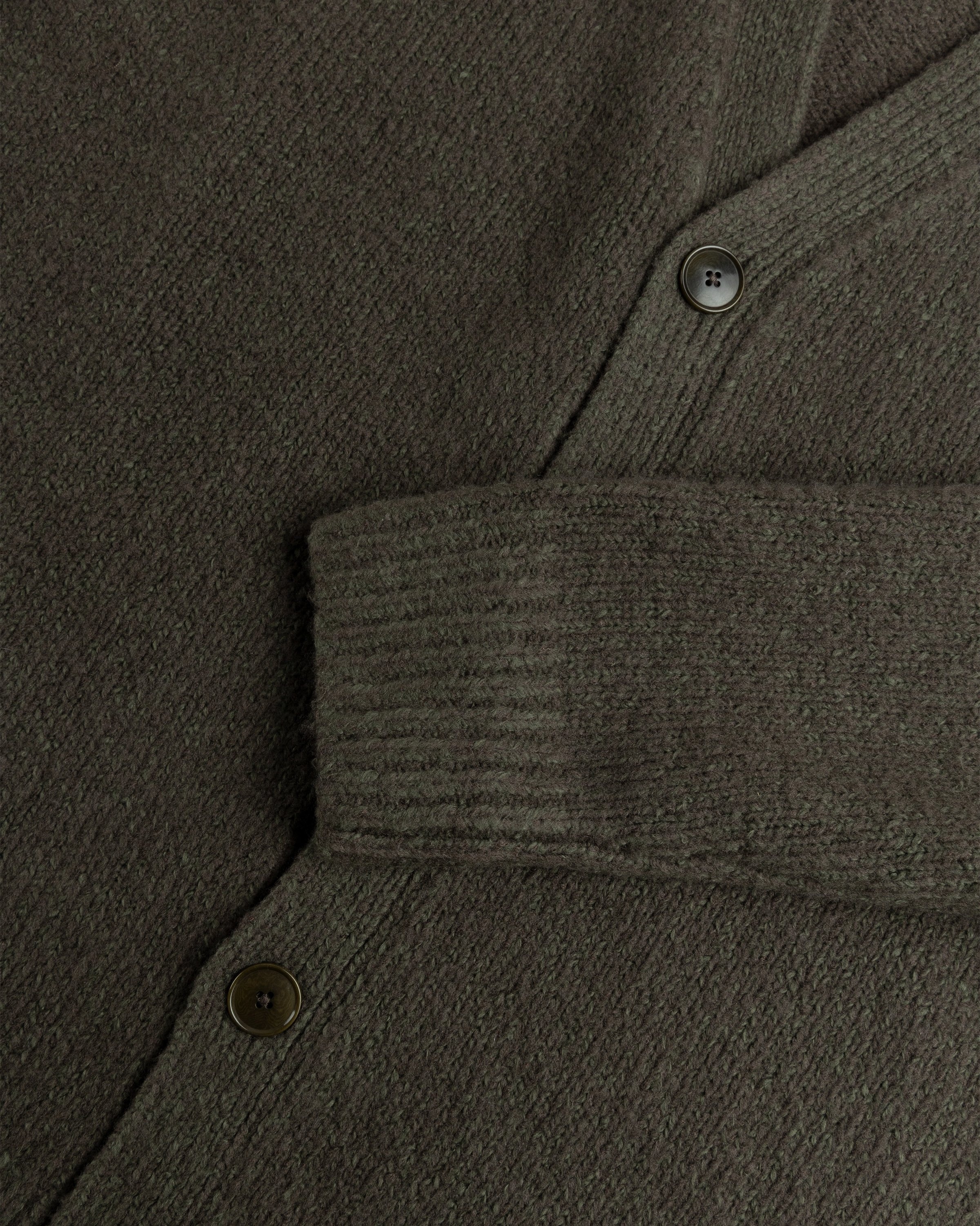 Acne Studios – Wool Blend V-Neck Cardigan Sweater Forest Green - Cardigans - Grey - Image 5