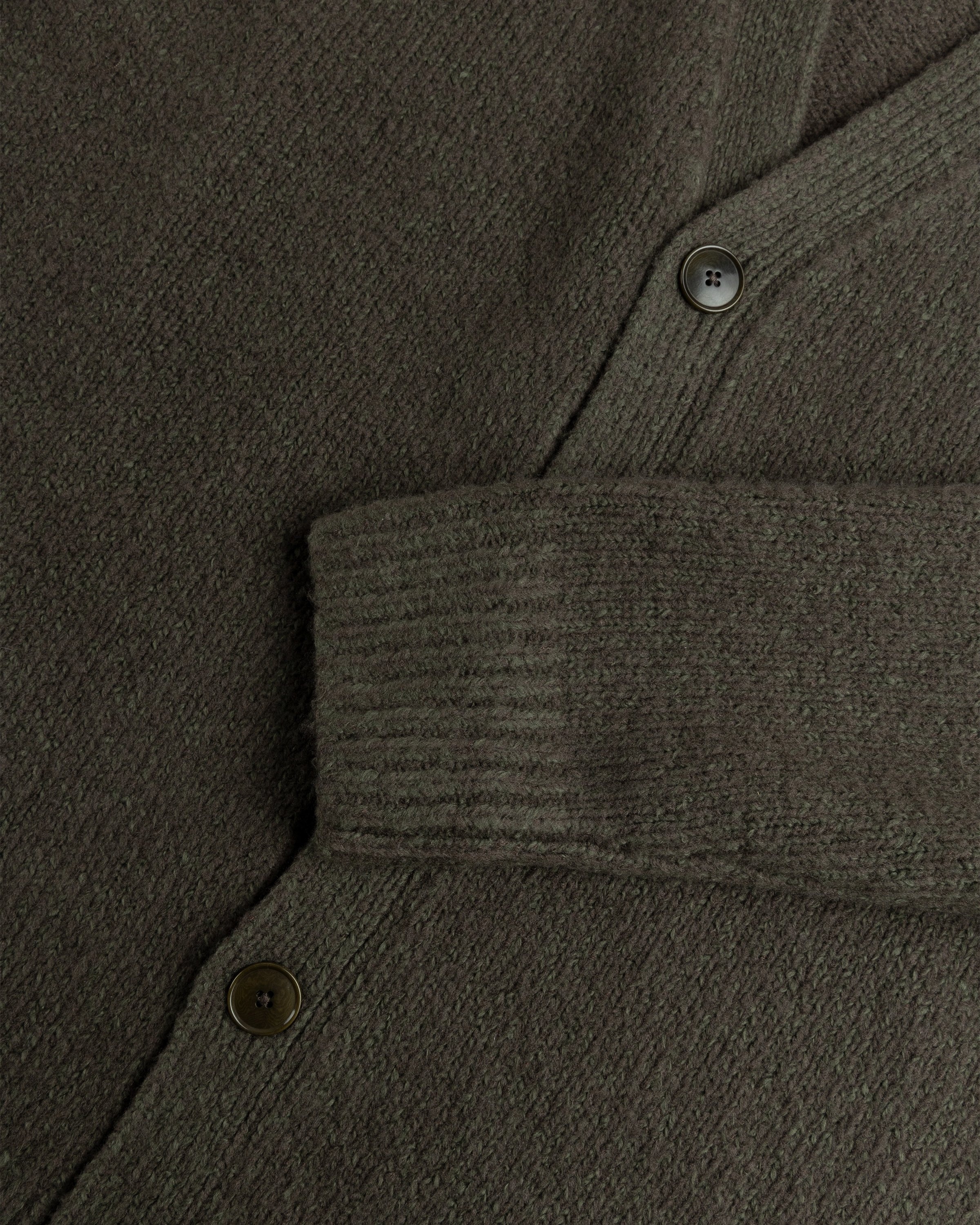 Acne Studios – Wool Blend V-Neck Cardigan Sweater Forest Green - Knitwear - Grey - Image 5