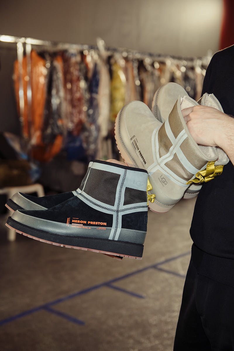 heron preston ugg interview fw19 pfw runway
