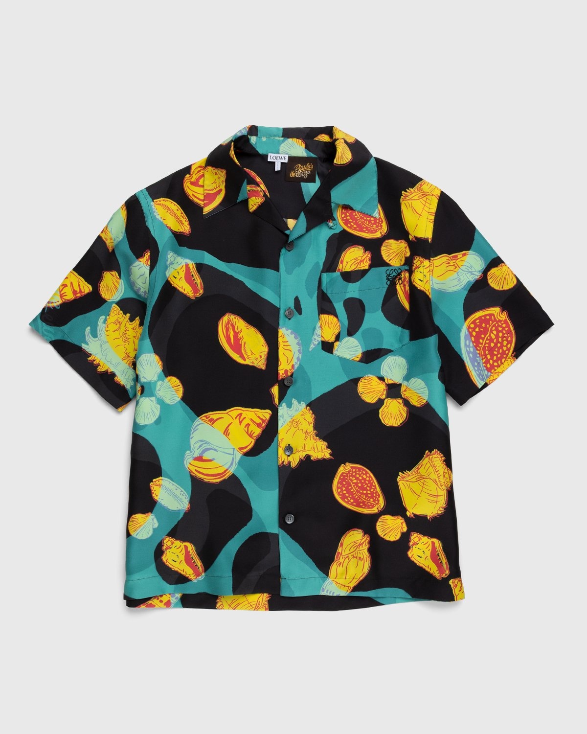 Loewe – Paula's Ibiza Shell Print Bowling Shirt Black - Shortsleeve Shirts - Multi - Image 1