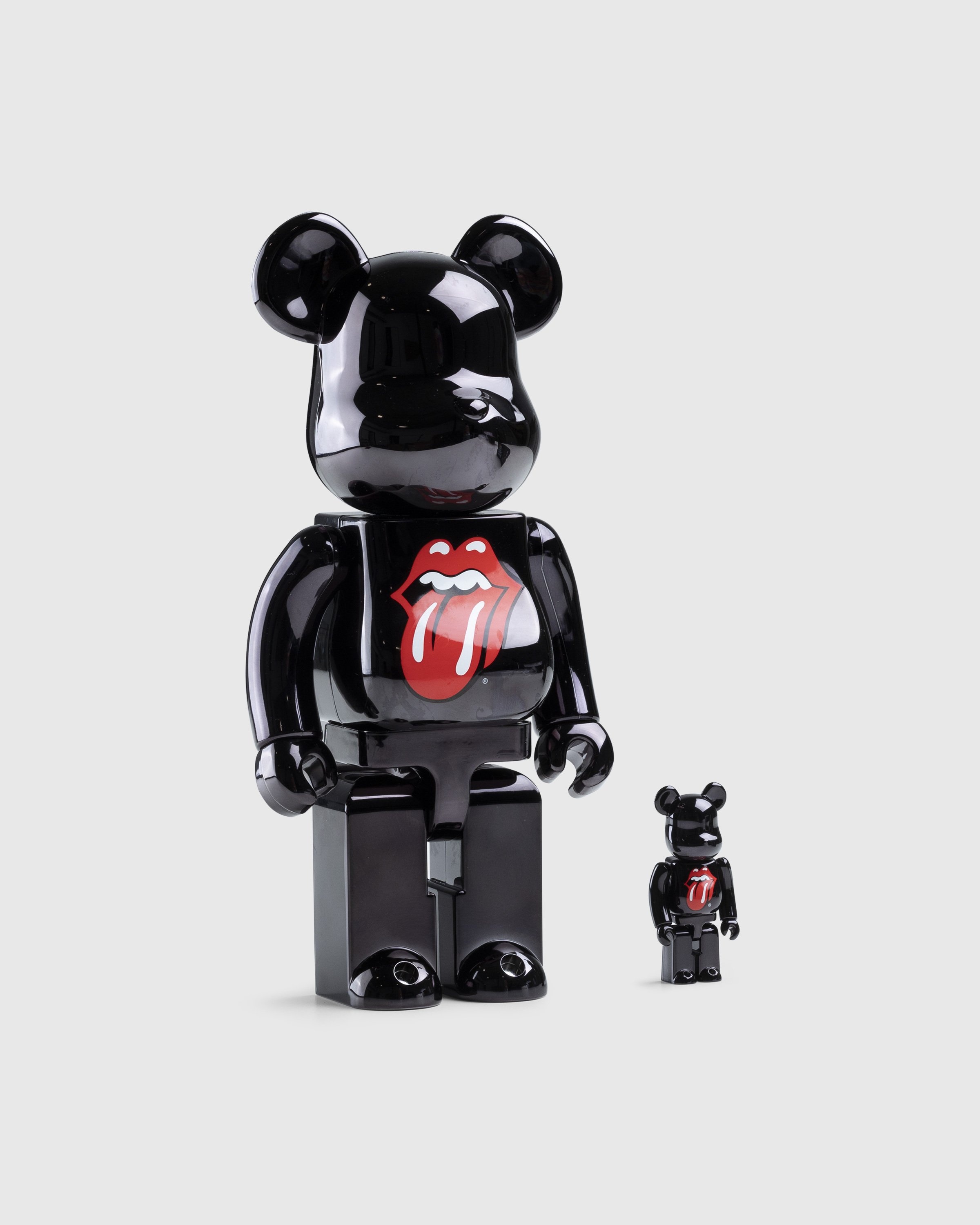 Medicom – Be@rbrick The Rolling Stones Lips & Tongue 100% & 400% Set Black Chrome Version - Toys - Black - Image 3