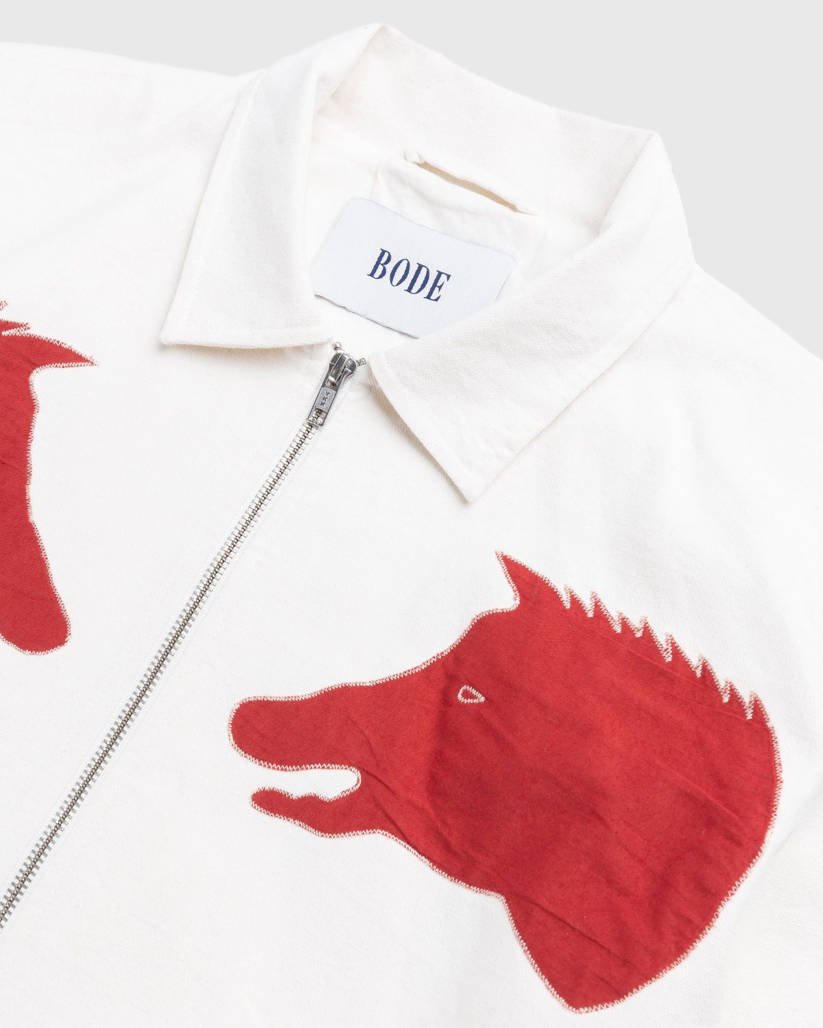 Bode – Boar Applique Jacket White/Red | Highsnobiety Shop