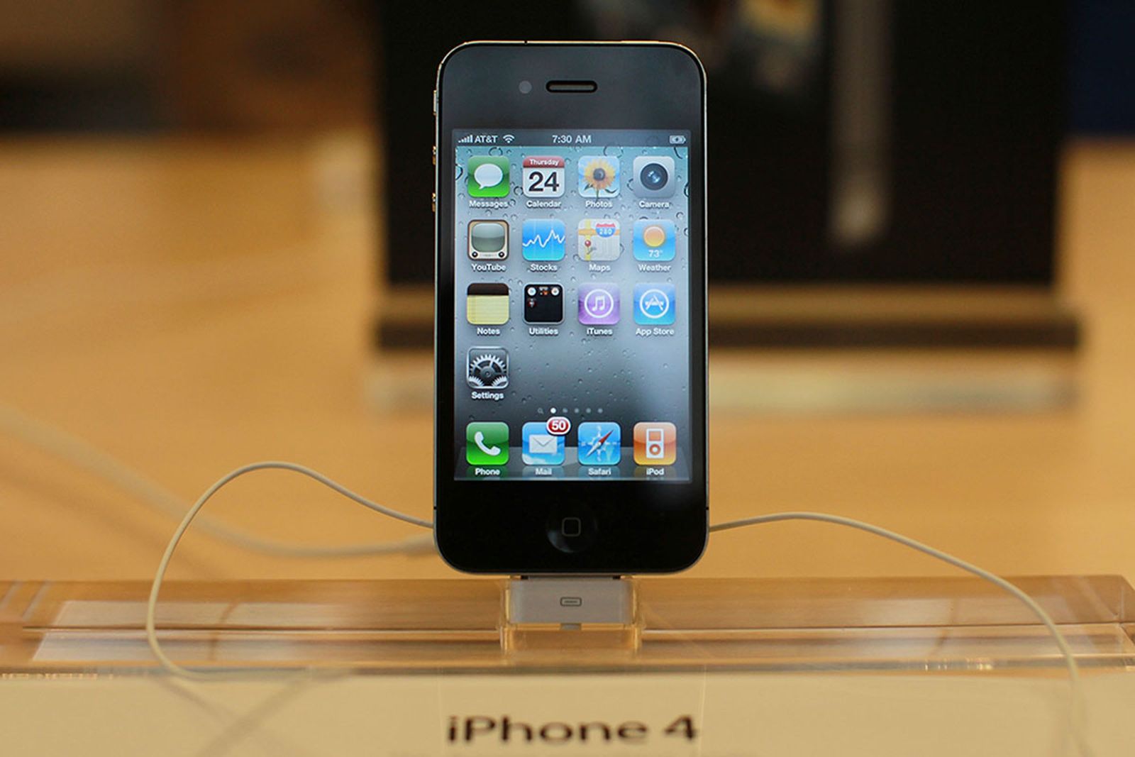 iPhone 4 is displayed at the flagship Apple Store