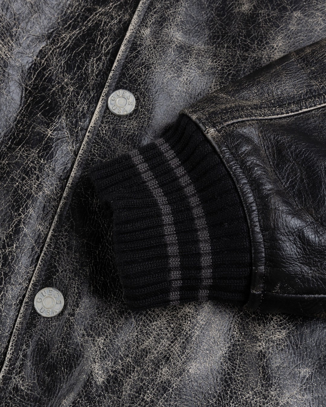 Guess USA – Leather Letterman Jacket Black Highsnobiety Shop