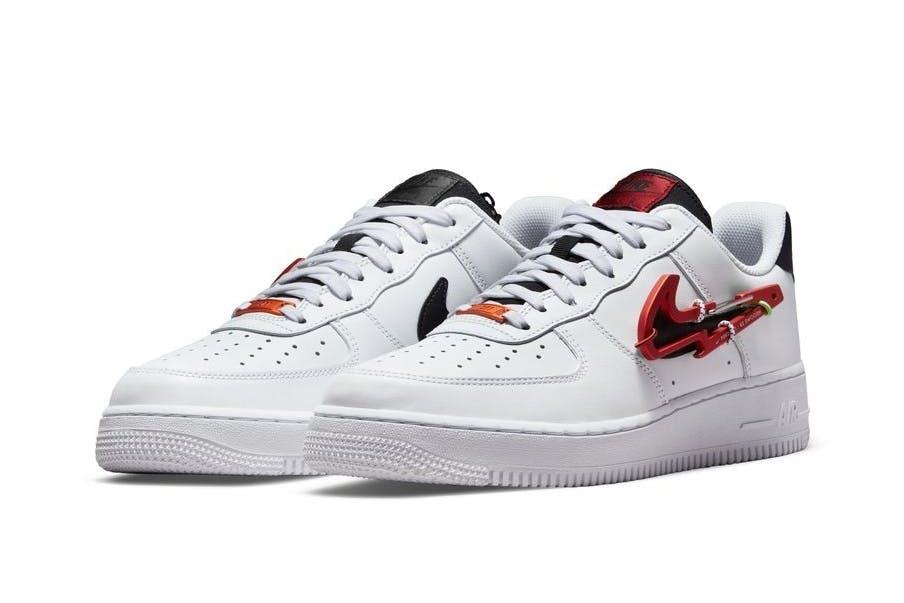 Nike Air Force 1 Low Carabiner Swoosh Red Shoes Sneakers â Awaregreen