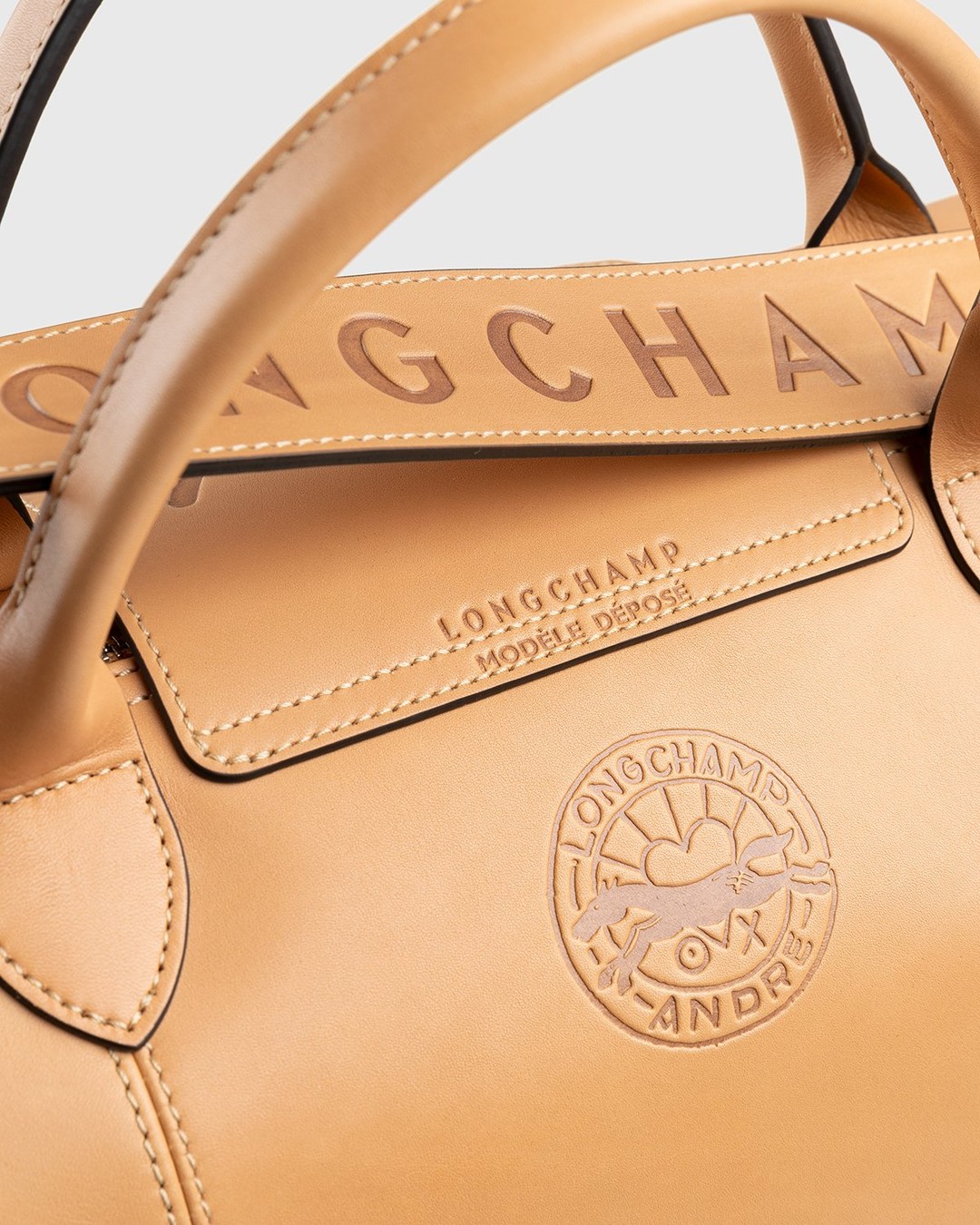 Longchamp x André Saraiva – Le Pliage Cuir André Travel Bag Natural - Bags - Beige - Image 6