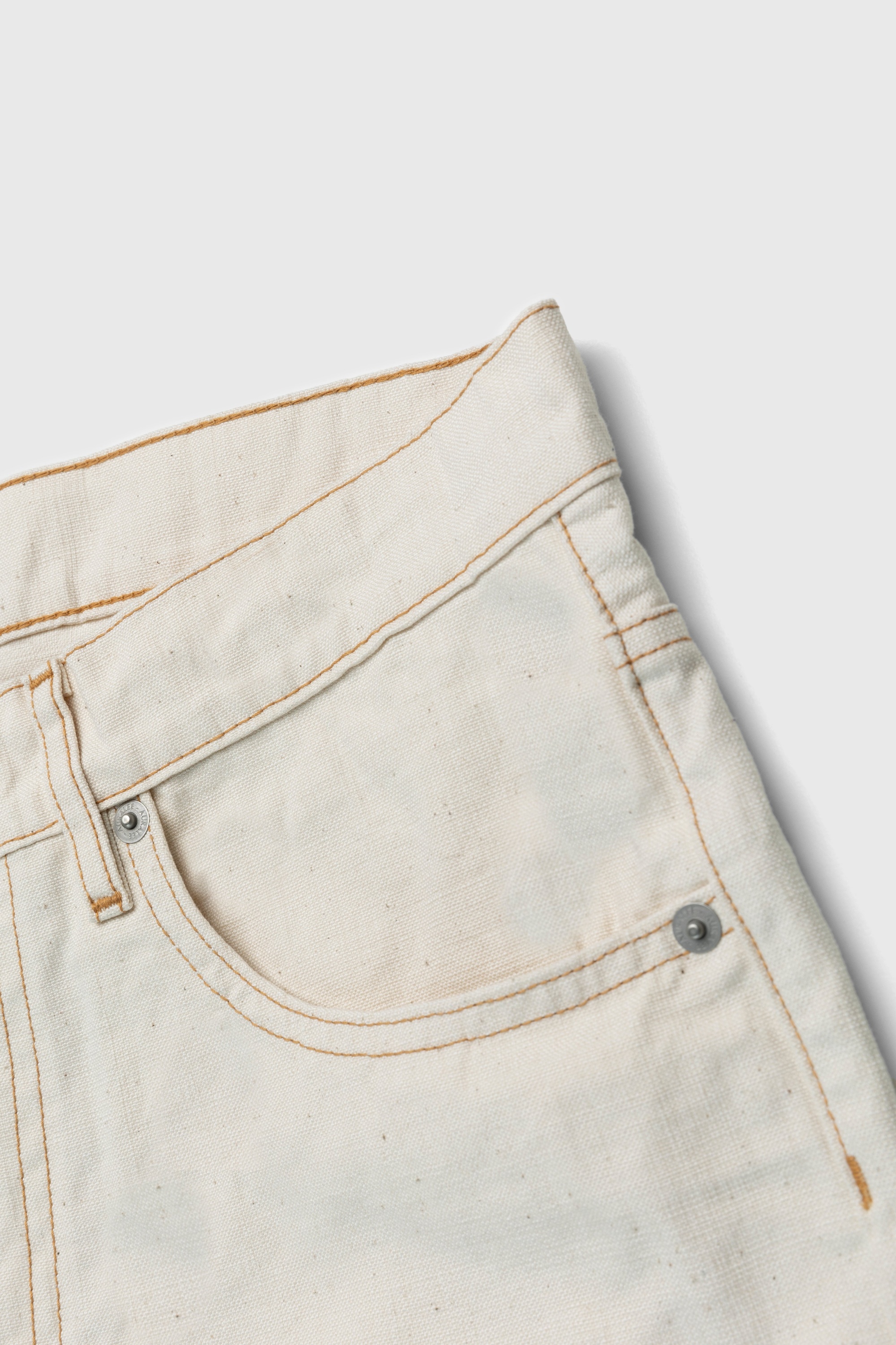 Auralee – Organic Undyed Cotton Pants Natural - Pants - Beige - Image 5