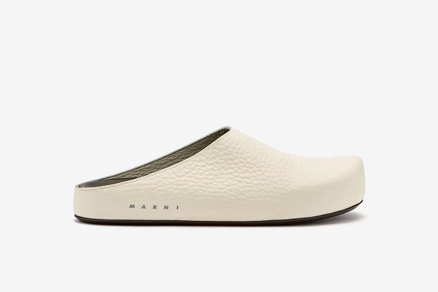 Grained-Leather Slipper Shoes