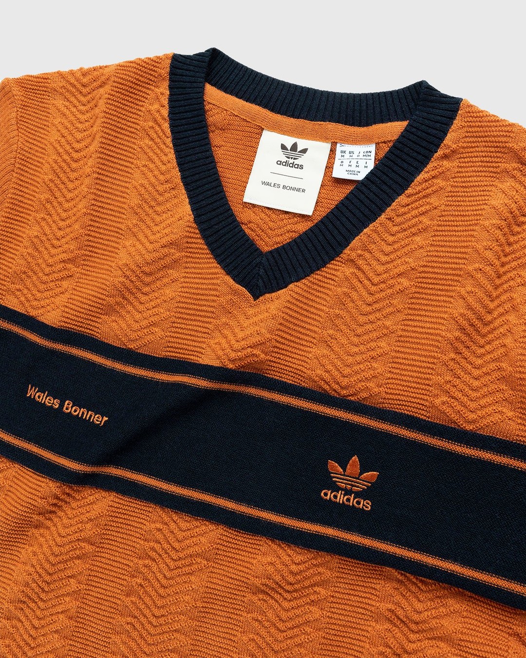 Adidas x Wales Bonner – Knit Longsleeve - V-Necks Knitwear - Orange - Image 3