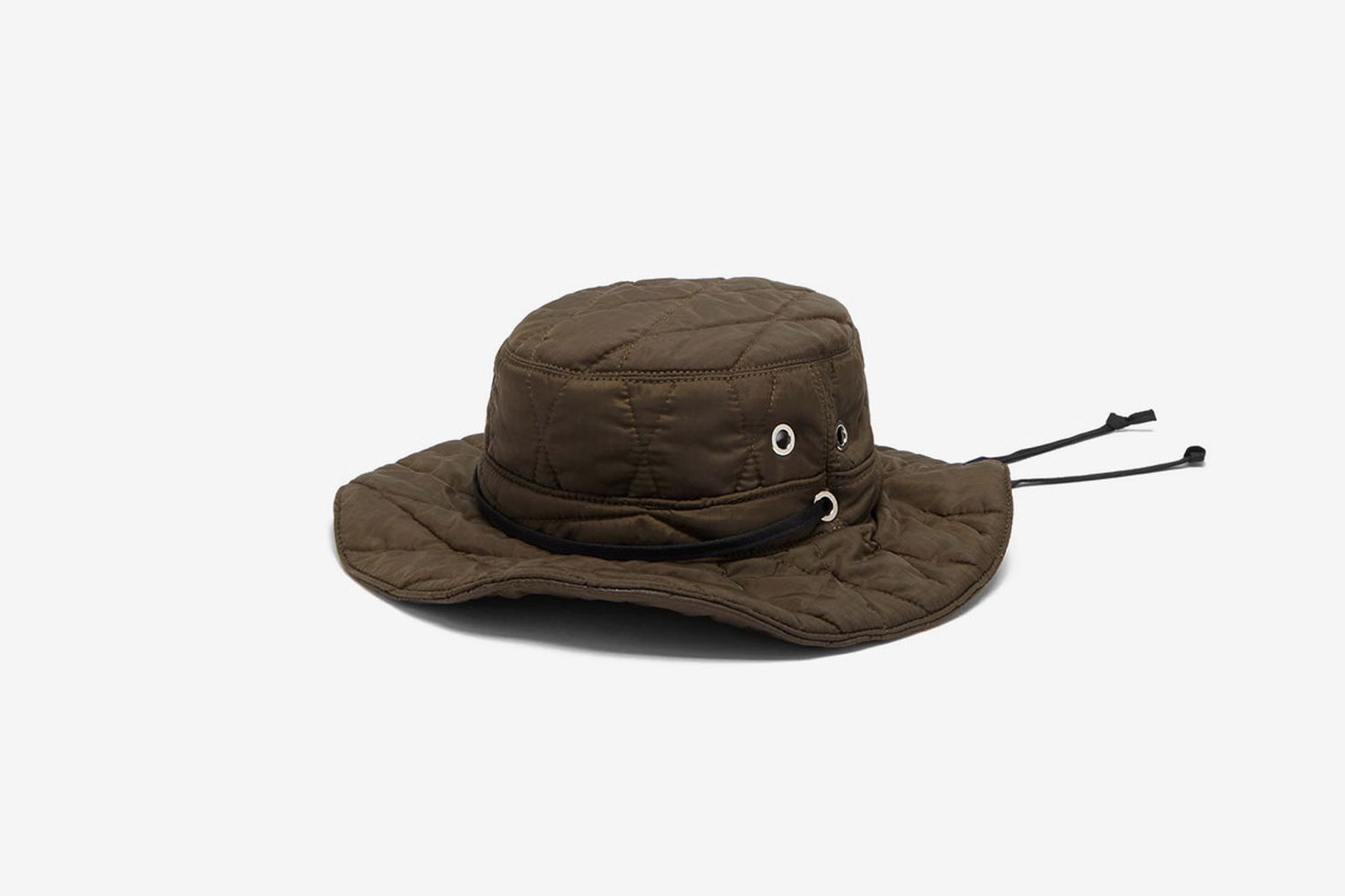 Logo-Patch Upcycled Quilted Shell Bucket Hat