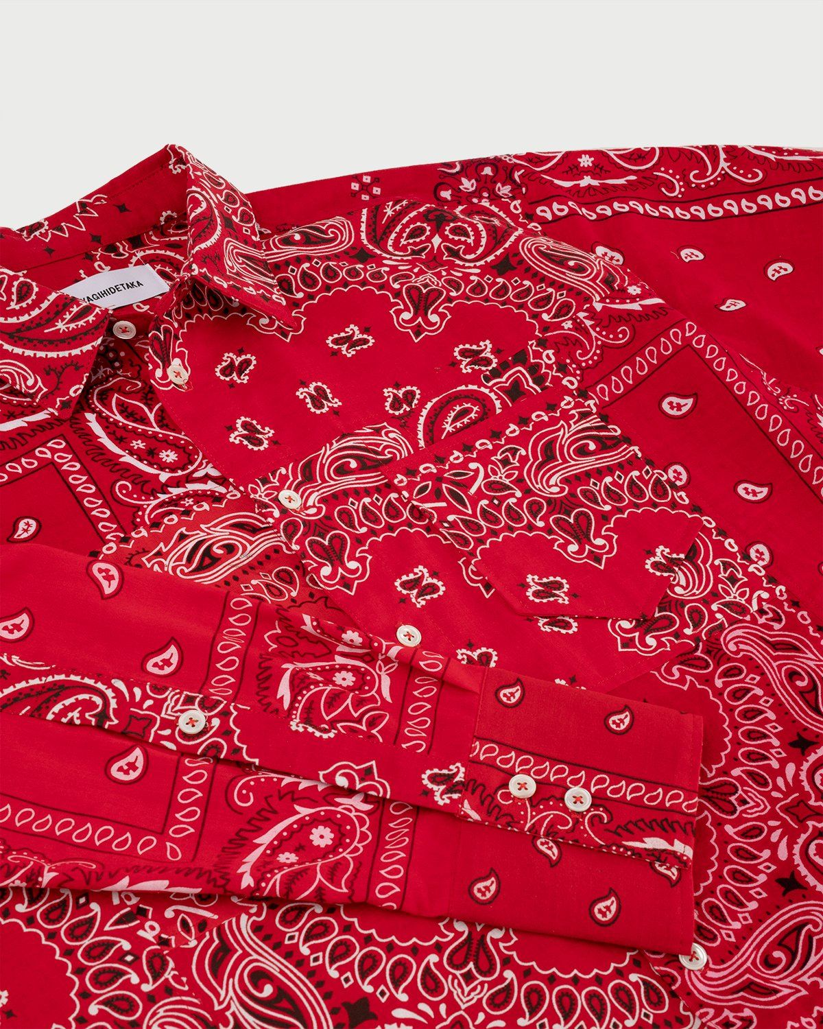 Miyagihidetaka – Bandana Shirt Red - Shirts - Red - Image 4