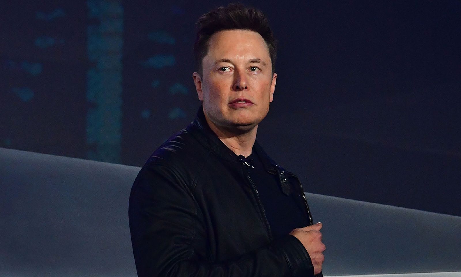 Elon Musk on stage at Tesla cybertruck unveiling
