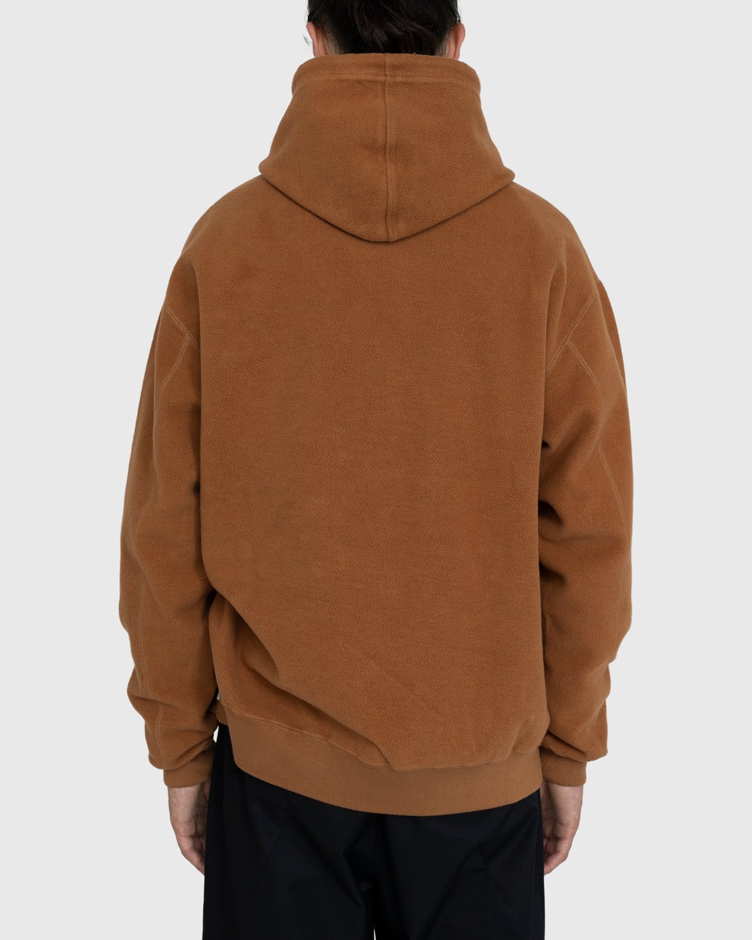 Highsnobiety – Script Logo Reverse Fleece Hoodie Brown - Sweats - Brown - Image 3