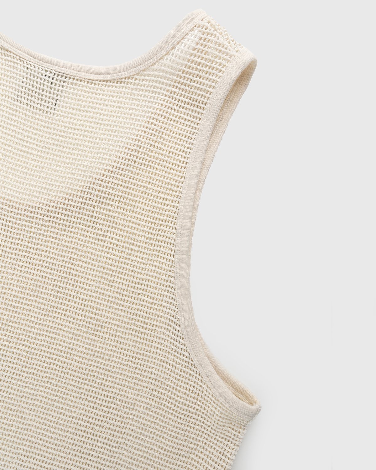 Highsnobiety – Knit Mesh Tank Top White - Tops - Beige - Image 4