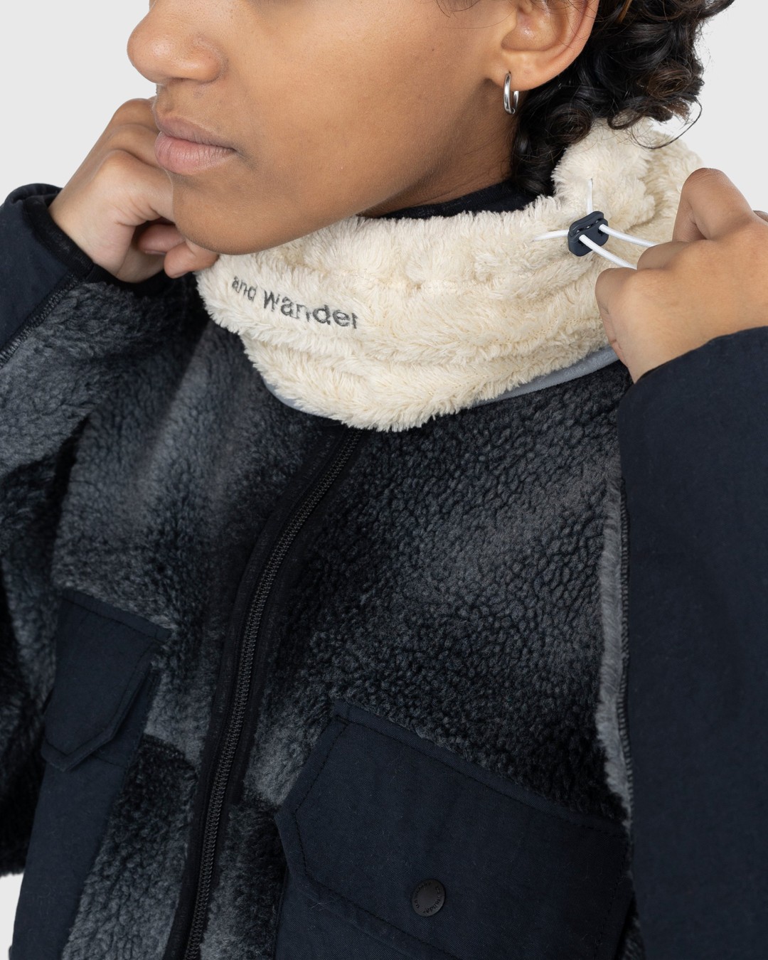 And Wander – High Loft Fleece Neck Warmer Off White - Scarves - Beige - Image 3