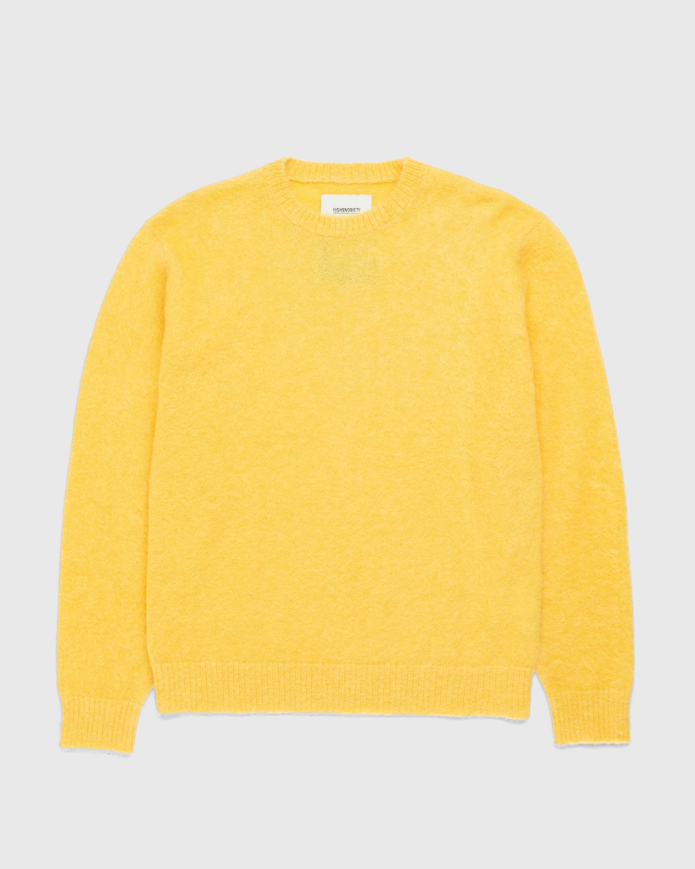 Highsnobiety – Light Alpaca Crew Sweater Yellow - Knitwear - Yellow - Image 1