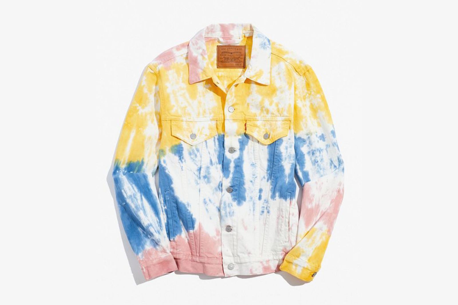 Levi’s Tie-Dye Denim Jacket in Yellow, Blue, and Pink