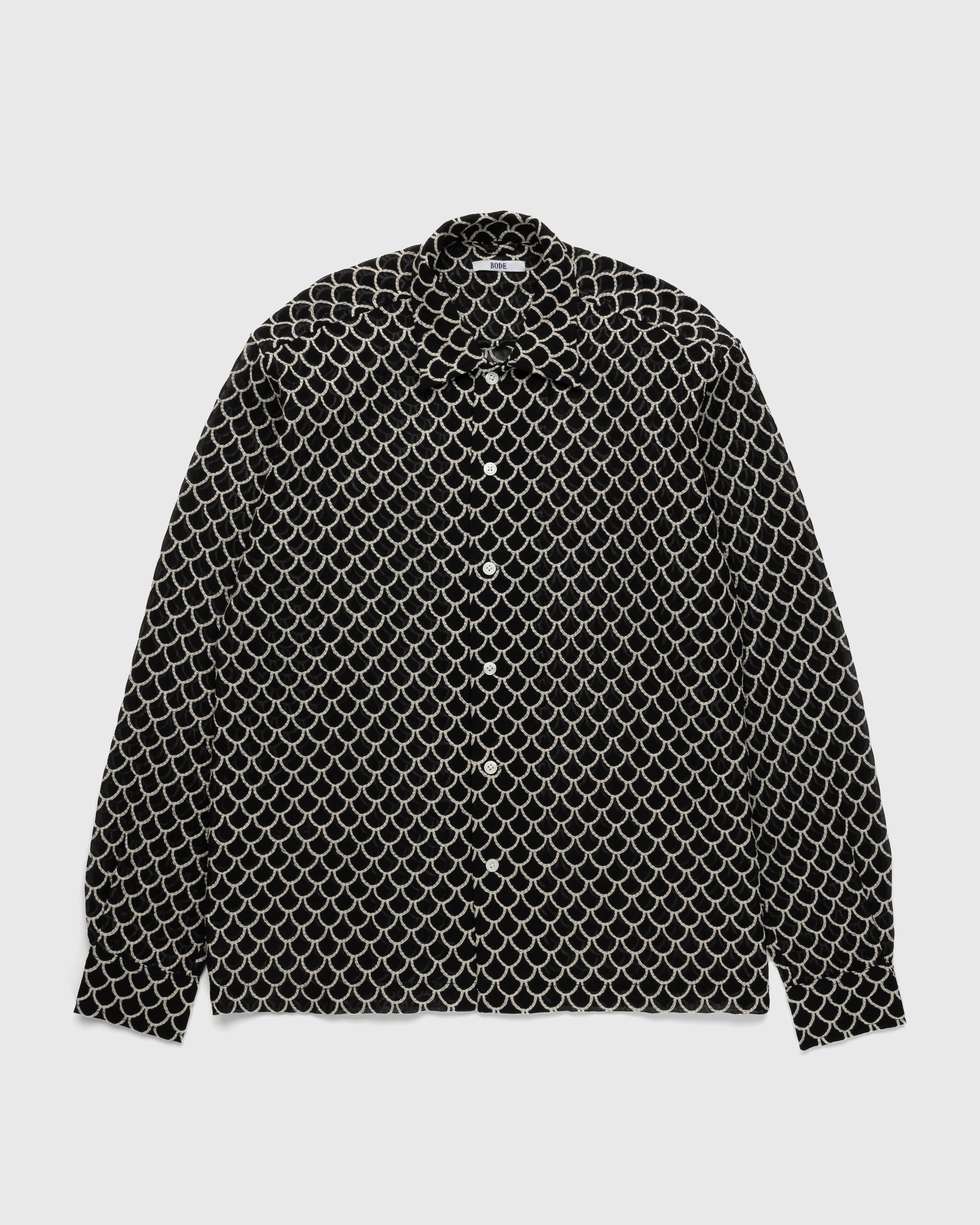 Bode – Embroidered Sheer Siren Long-Sleeve Shirt Black - Shirts - Black - Image 1