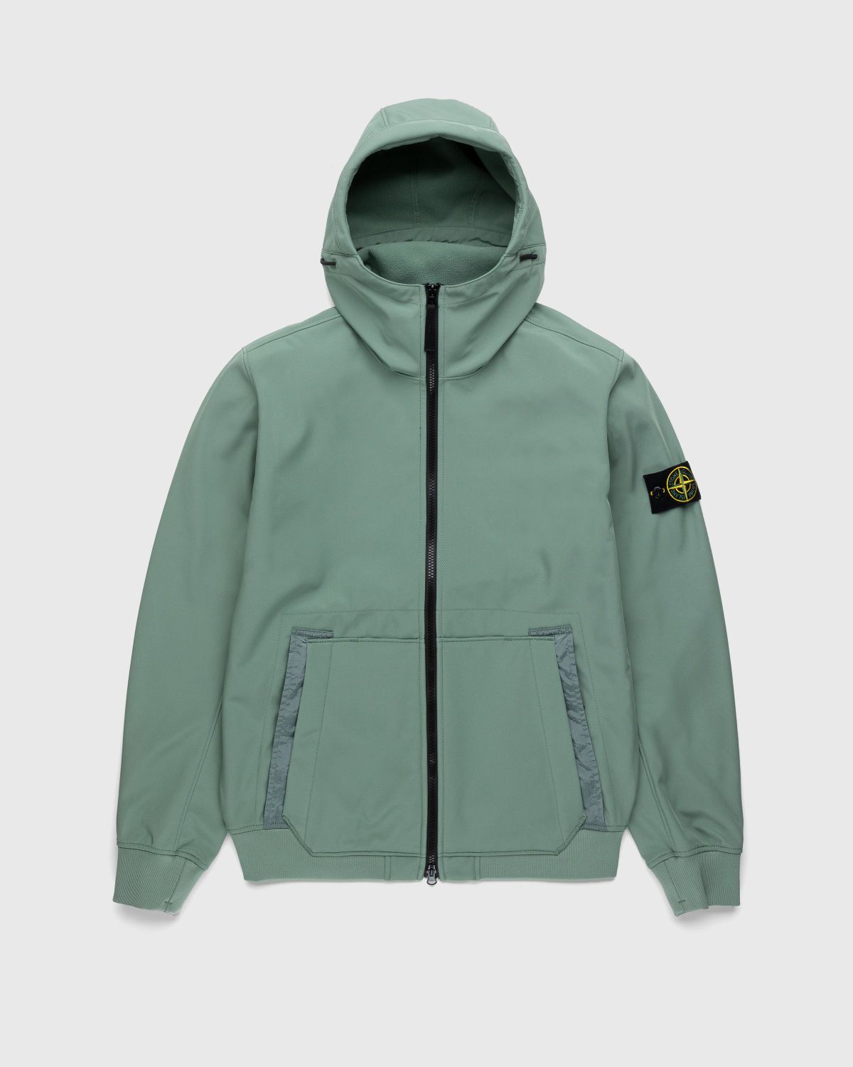 Stone Island – Soft Shell Hooded Jacket Sage - Outerwear - Green - Image 1