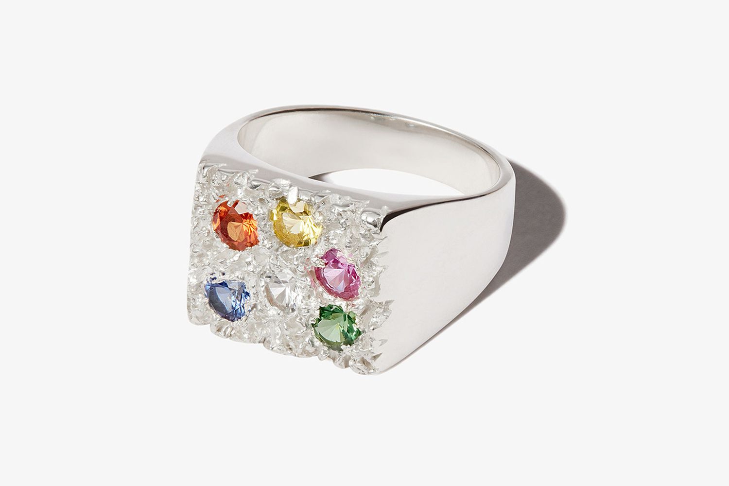 Mini Rose Garden Sapphire Signet Ring