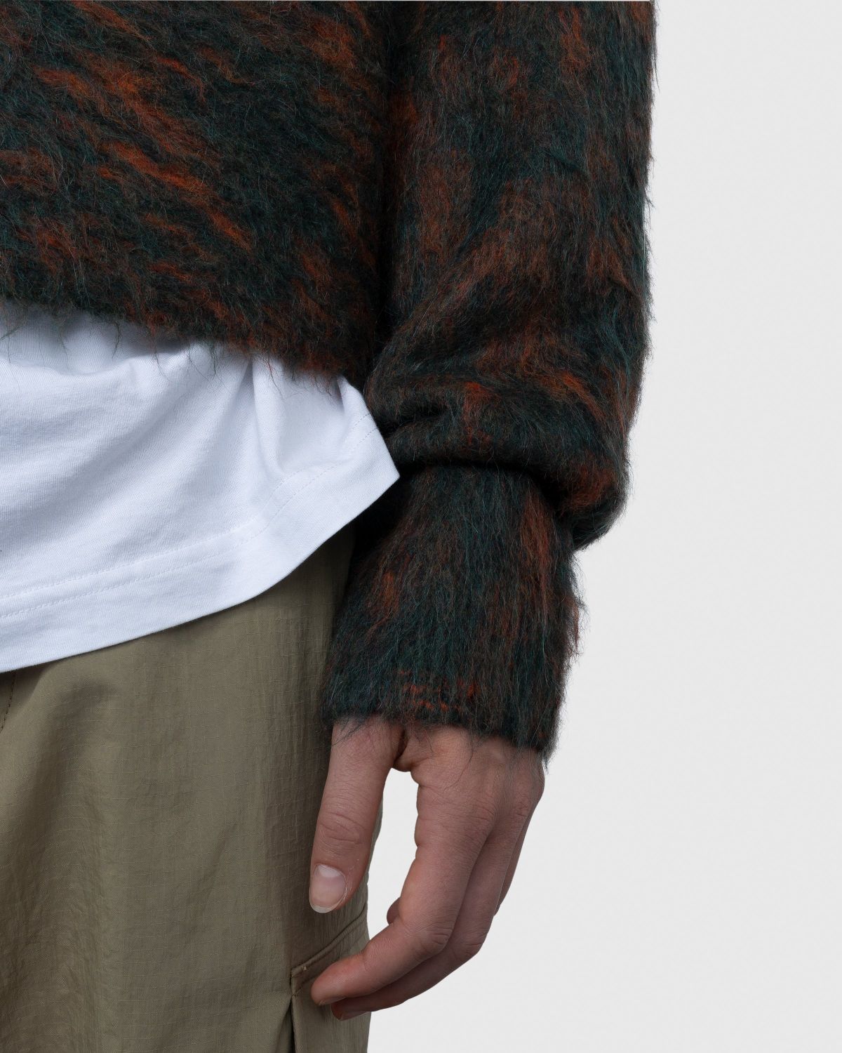 Acne Studios – Hairy Zippered Cardigan Forest Green/Orange - Knitwear - Green - Image 5
