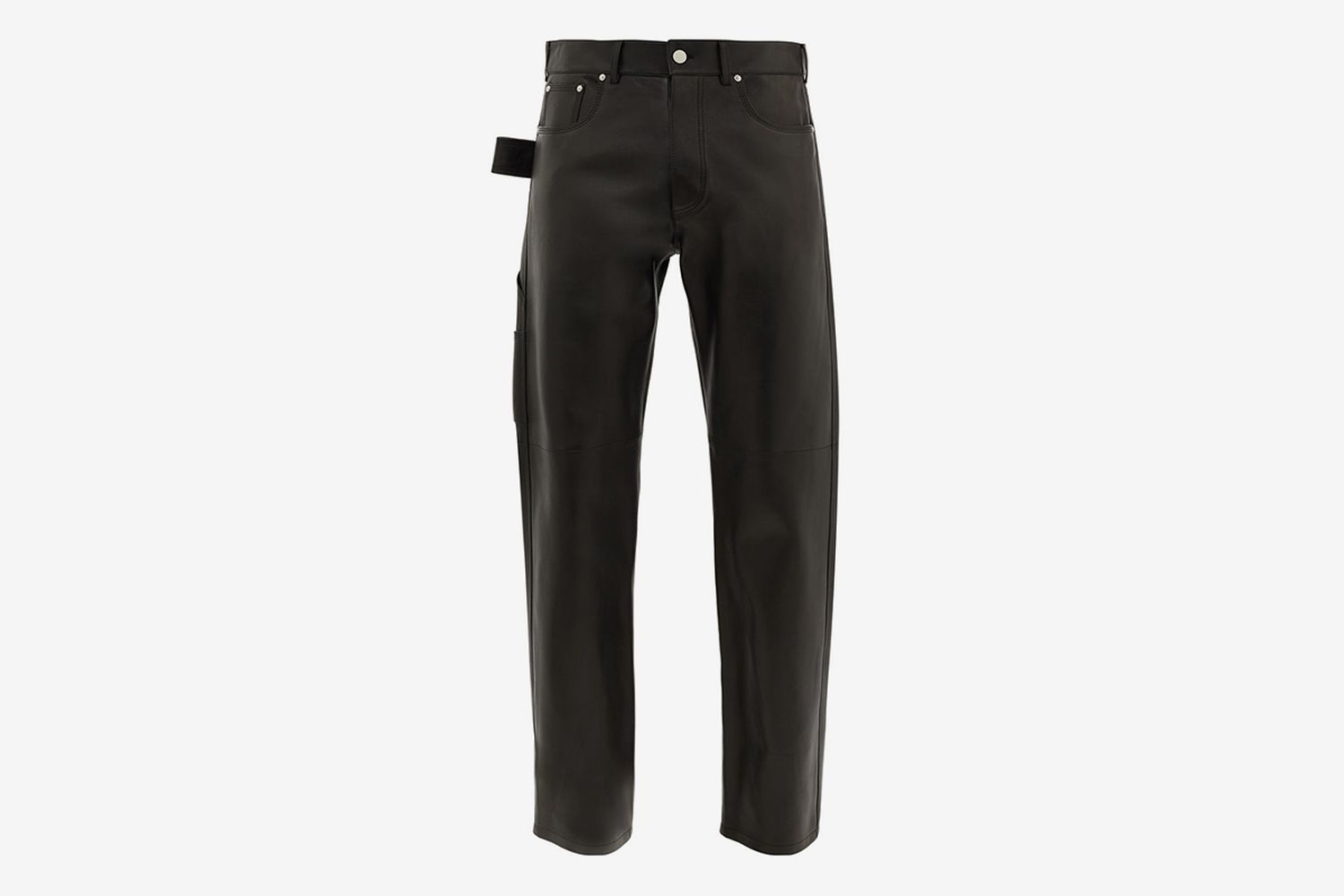 V-Stitched Leather Trousers