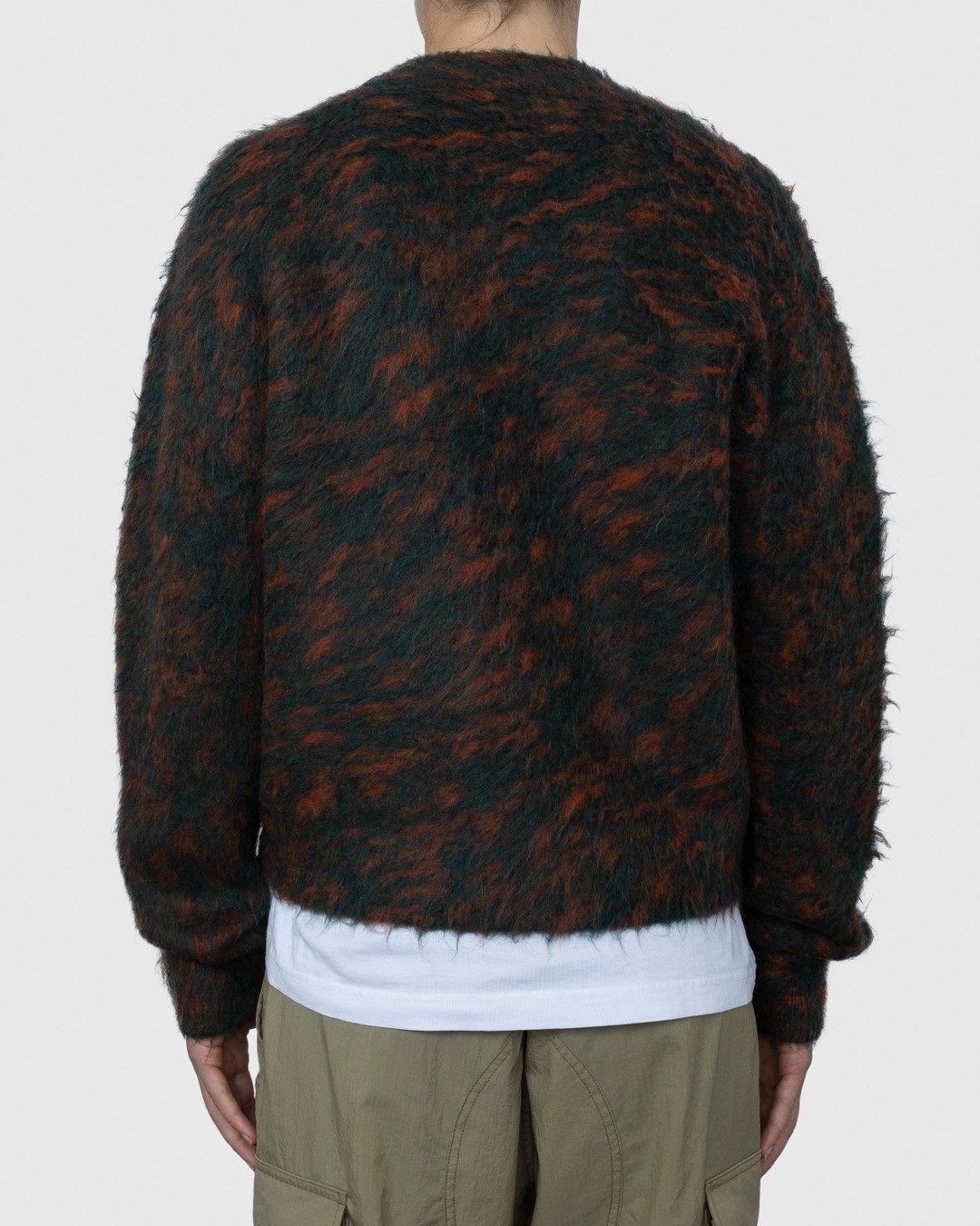 Acne Studios – Hairy Zippered Cardigan Forest Green/Orange - Knitwear - Green - Image 4