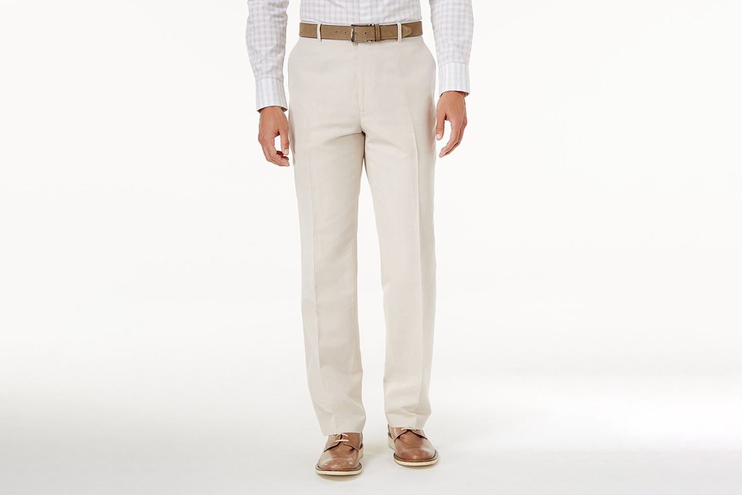 Linen-Blend Dress Pants