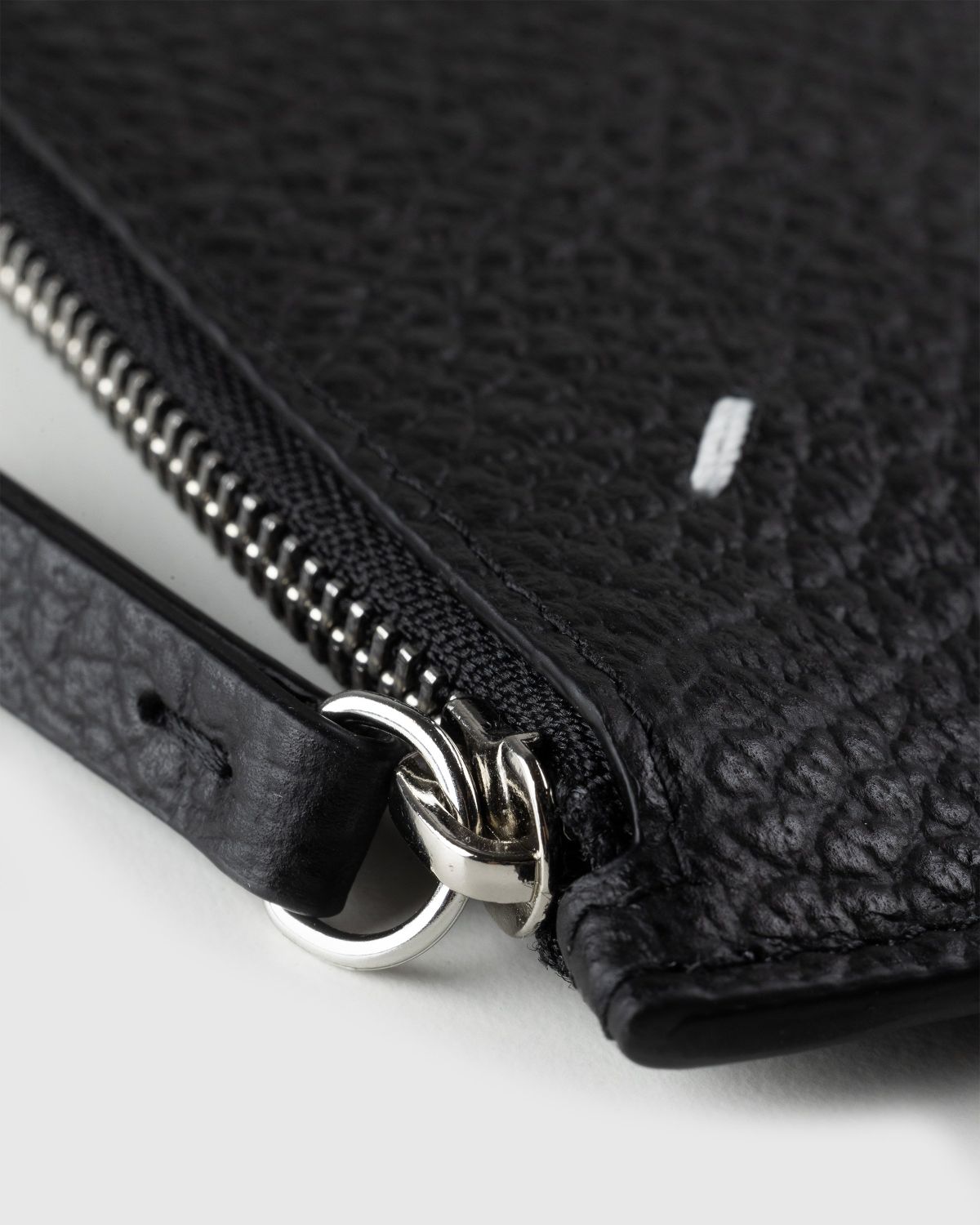 Maison Margiela – Zip Leather Card Holder Black - Wallets - Black - Image 3