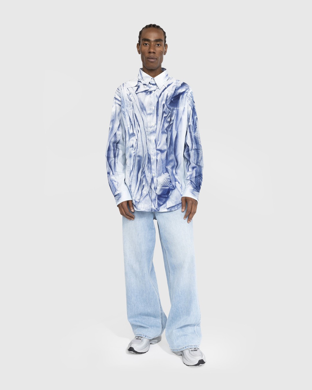 Y/Project – Compact Print Shirt Light Blue - Shirts - Blue - Image 3