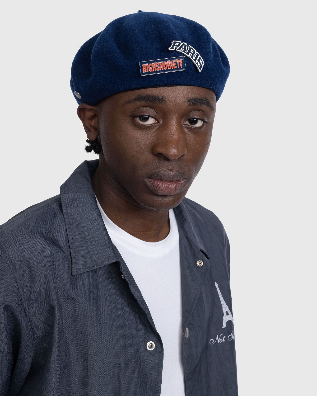 Highsnobiety – Not in Paris 5 Beret with Paris Pins - Hats - Blue - Image 7